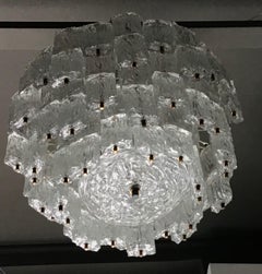 Venini Toni Zuccheri Chandelier Murano Glass Brass 1950 Italy