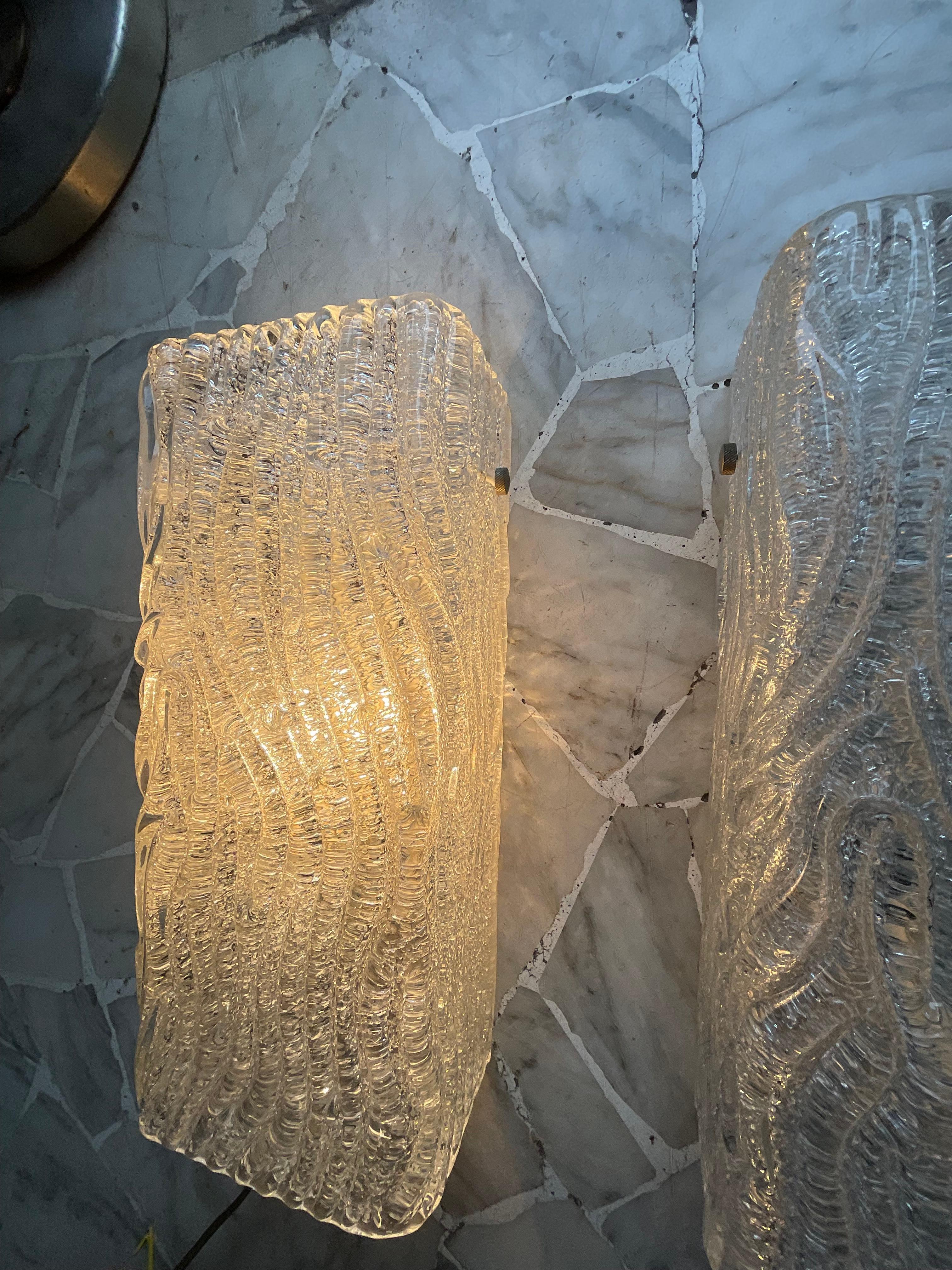 Mid-20th Century VENINI - TONI ZUCCHERI - Pair of wall sconces - MURANO - ITALY - 1960s For Sale