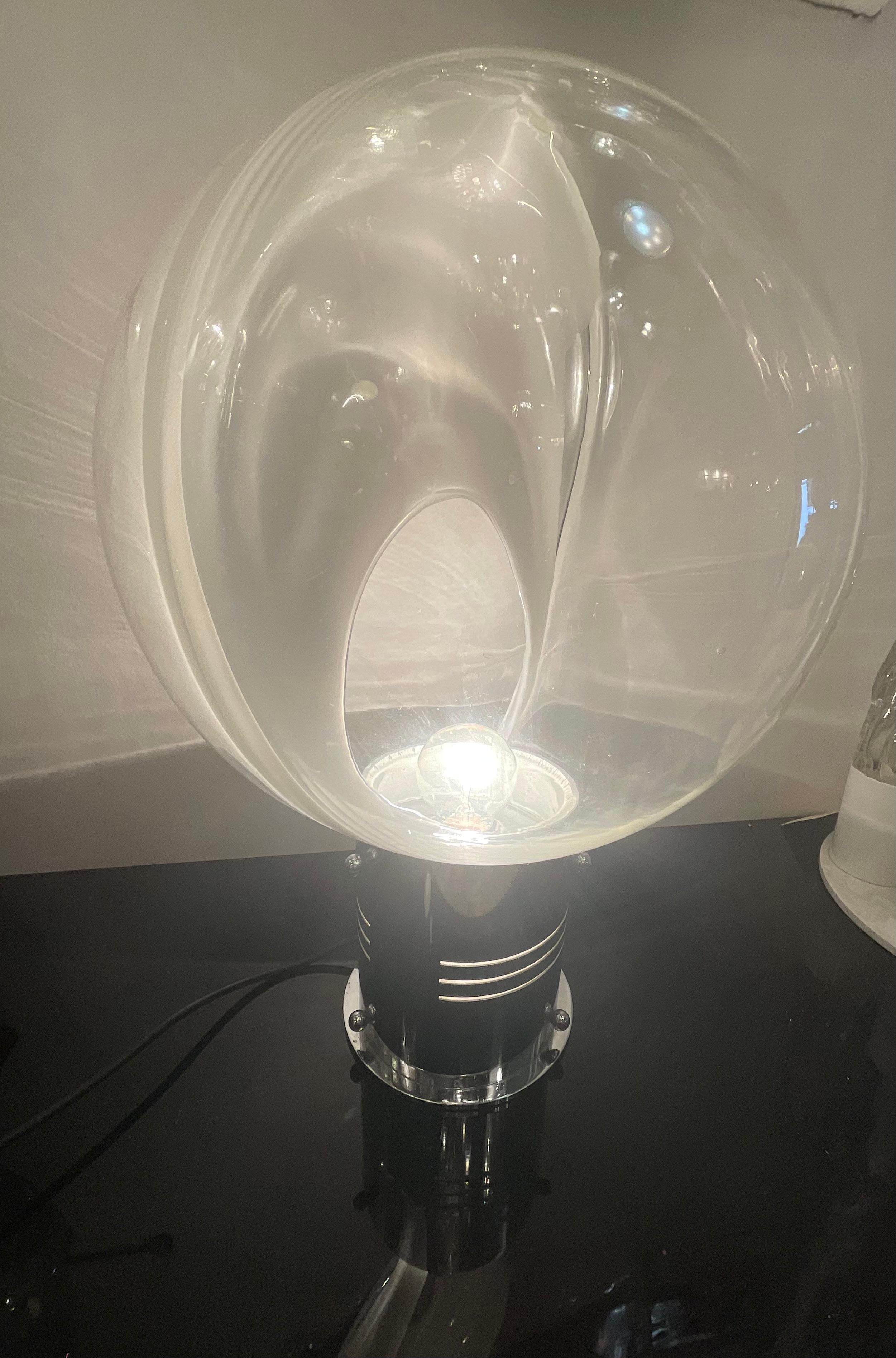 VENINI - TONI ZUCCHERI - Mode table lamp. Membrane - Murano 1970 For Sale 5