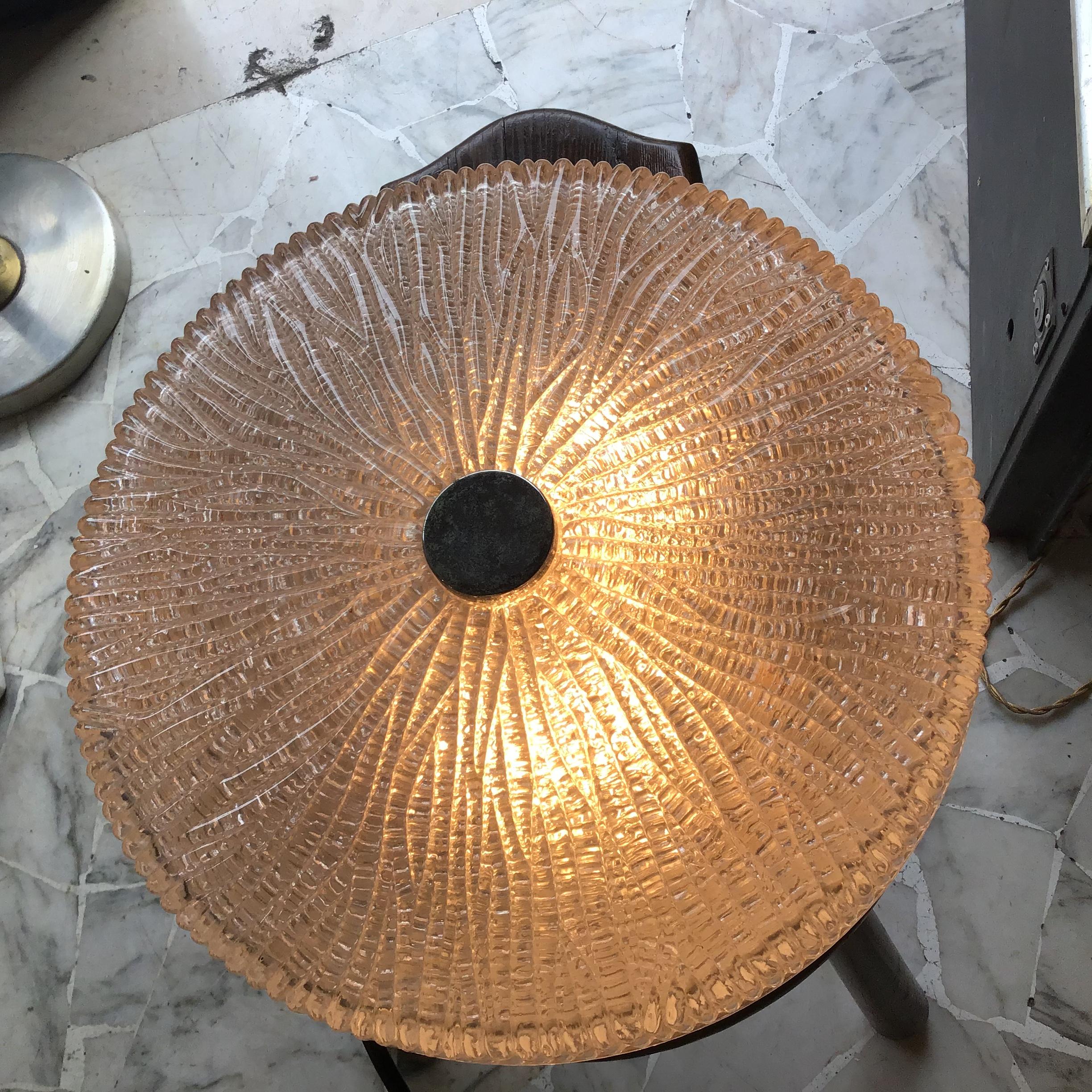 VENINI Toni Zuccheri Ceiling Lamp/Appliques Murano Glass Metal Crome 1950 Italy For Sale 5