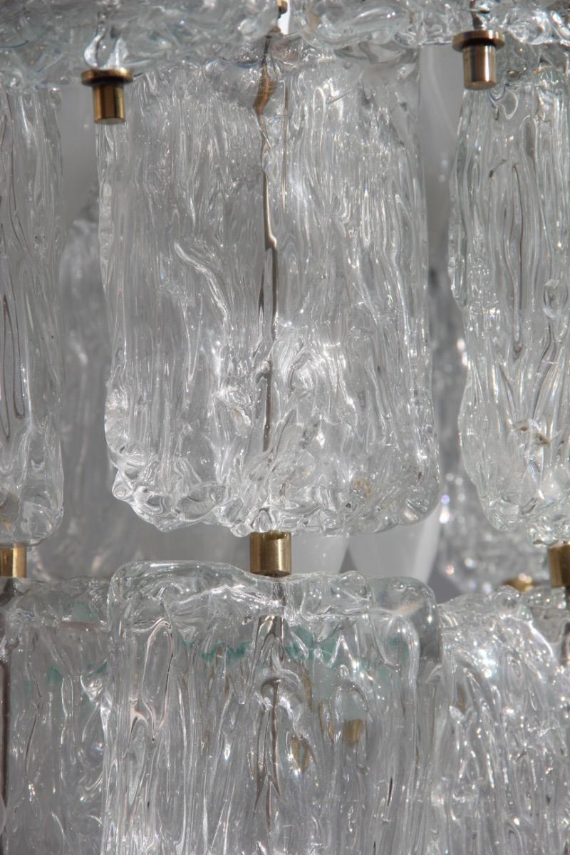 Venini Toni Zuccheri Round Chandelier Glass Murano and Brass Part Italian Design In Good Condition For Sale In Palermo, Sicily