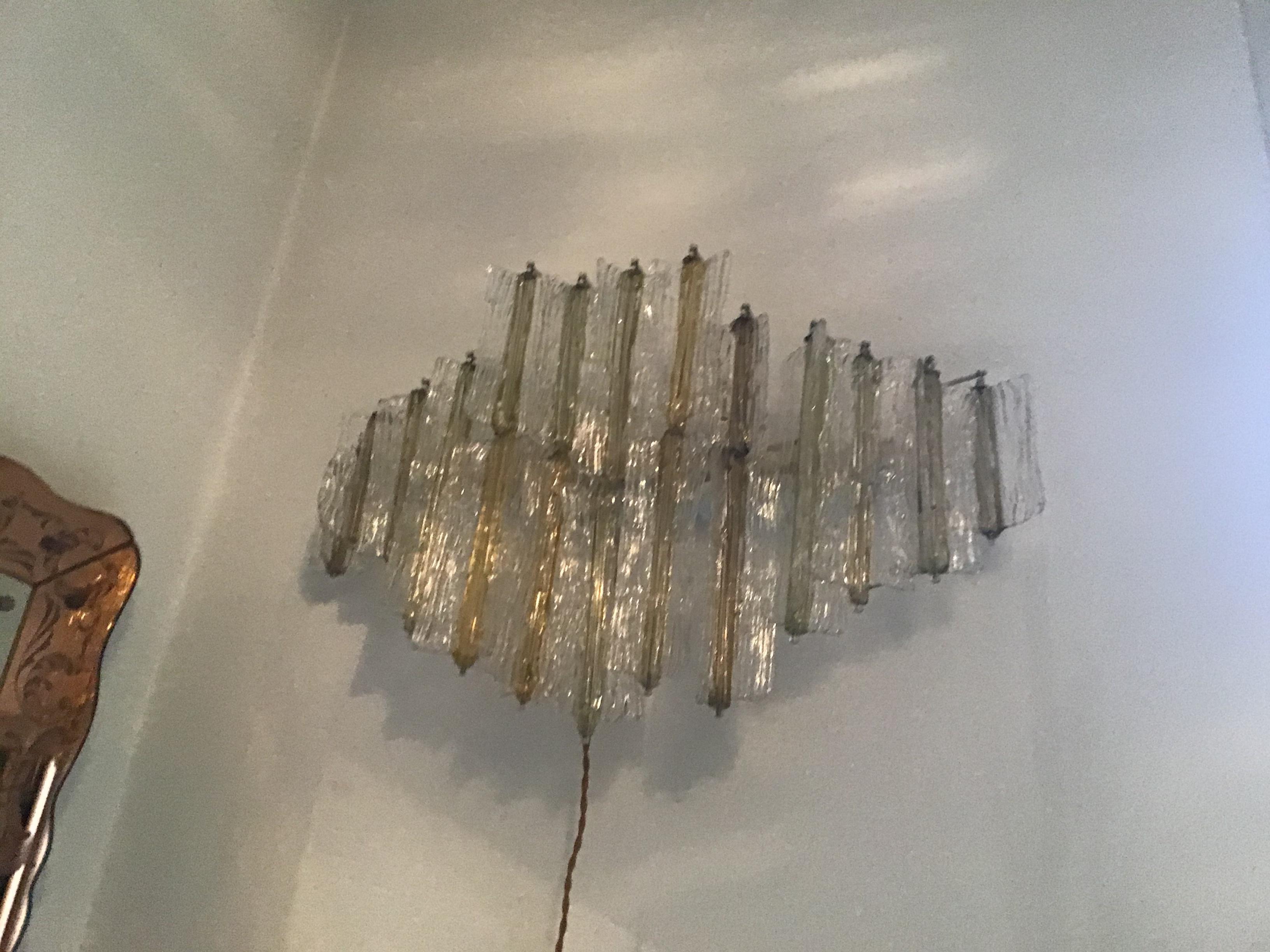 Venini Toni Zuccheri Sconce Murano Glass Iron, 1950, Italy For Sale 1