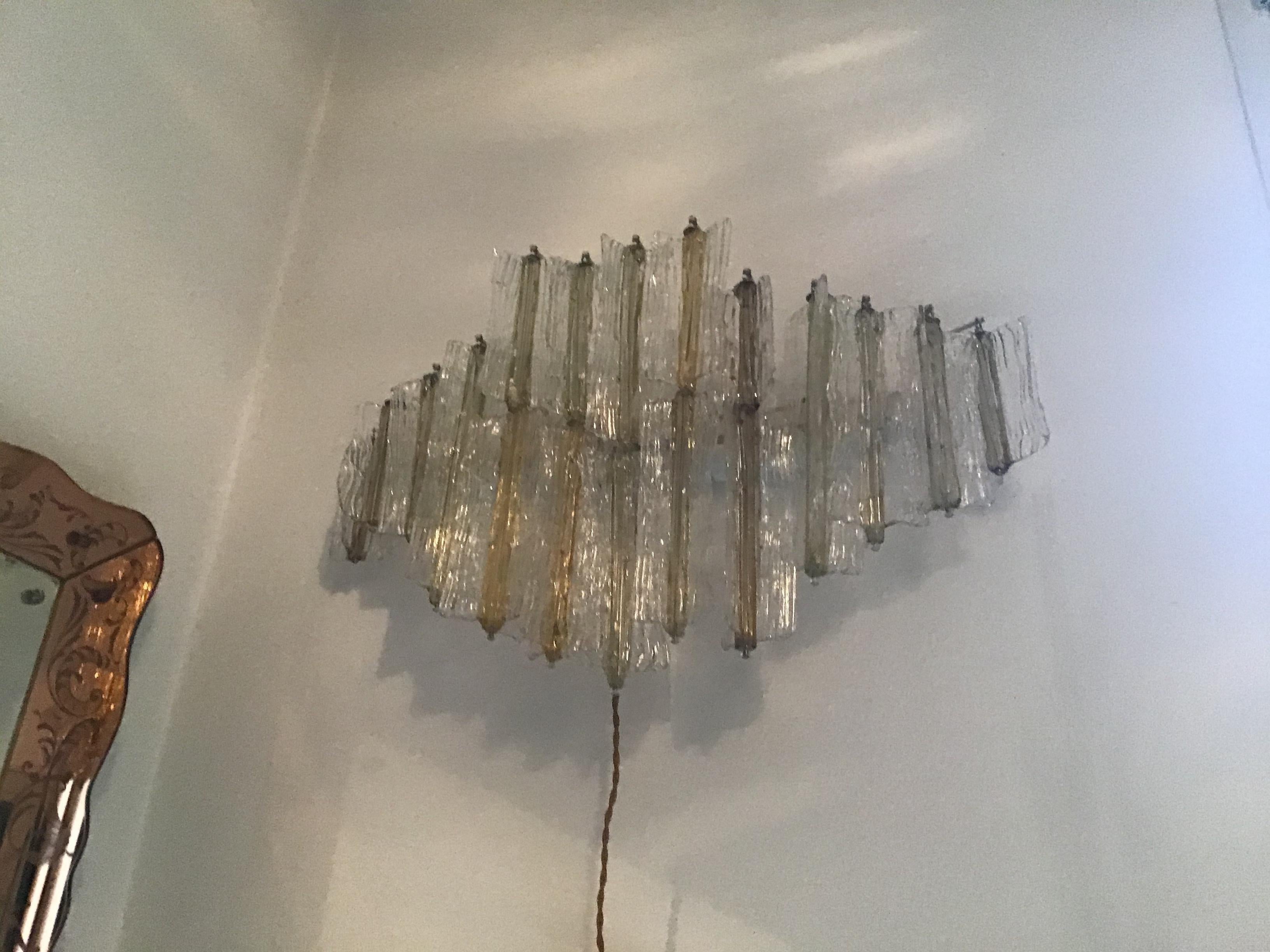 Venini Toni Zuccheri Sconce Murano Glass Iron, 1950, Italy For Sale 2