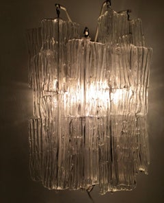 Venini “Toni Zuccheri “ Sconce Murano Glass Metal Crome 1950 Italy