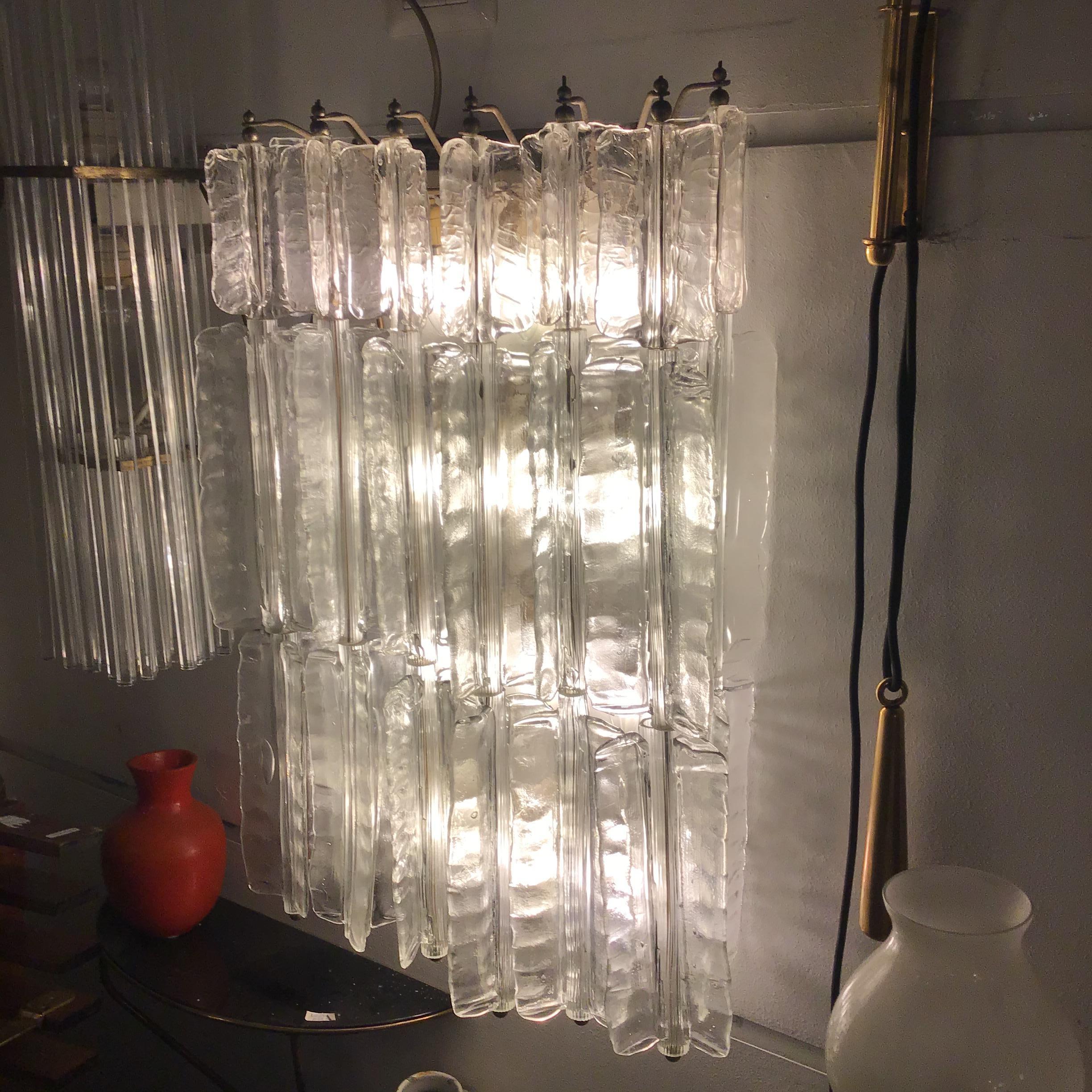 Milieu du XXe siècle VENINI TONI ZUCCHERI SCoNCES MURANOGLASS METAL CROME IRON 1950 ITALIE en vente