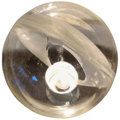 Venini “Toni Zuccheri" Table Lamp 1960 Murano Glass Metal Crome, Italy
