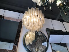 Venini "Toni Zuccheri Lampadario Vetro di Murano Ferro Ottone 1950 Italia