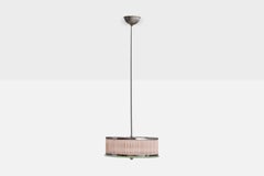 Venini Trieste Attribution, Pendant Light, Nickel, Acrylic, Glass, Italy, 1930s