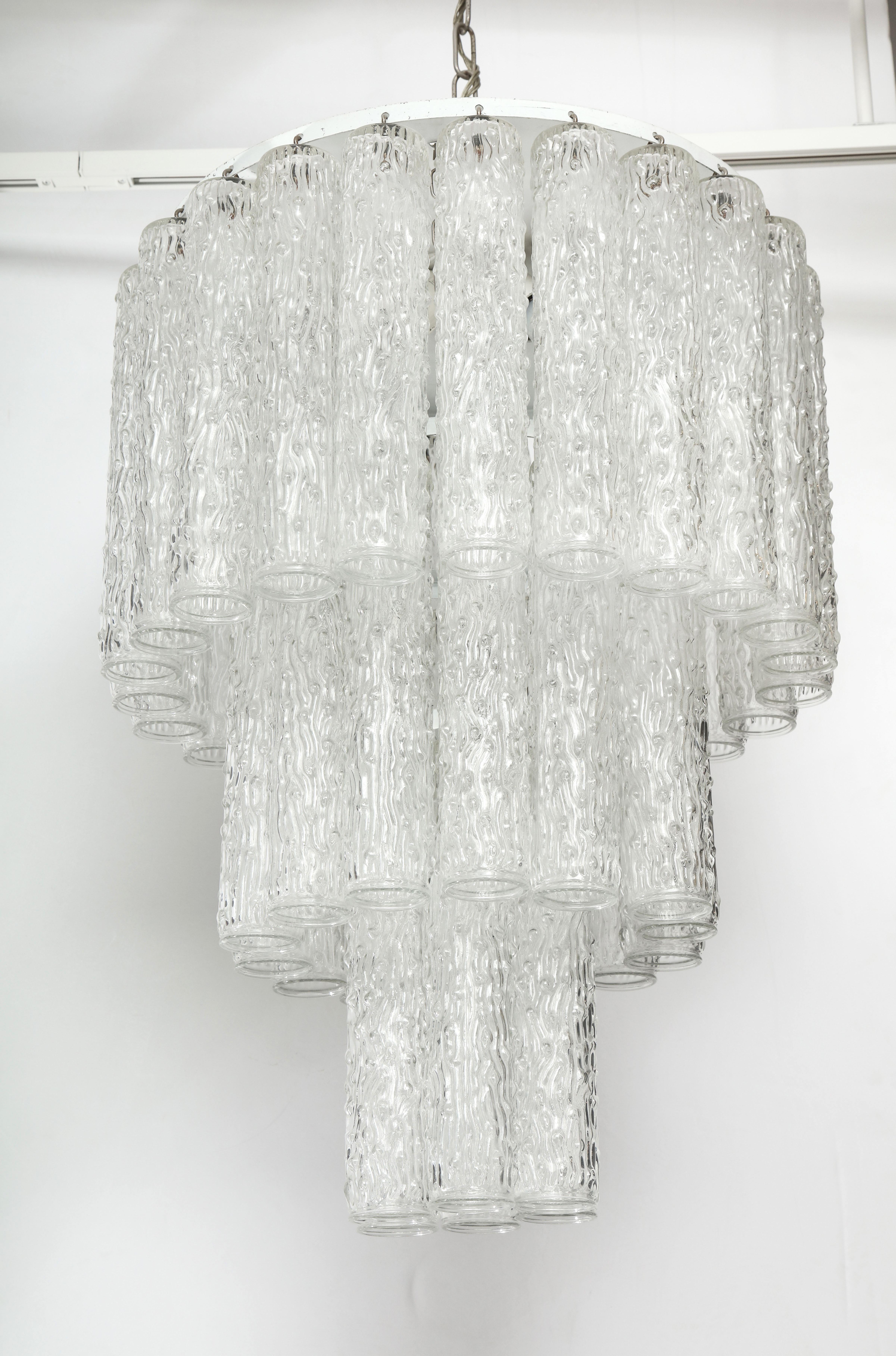 20th Century Murano Glass Tube Chandelier For Sale