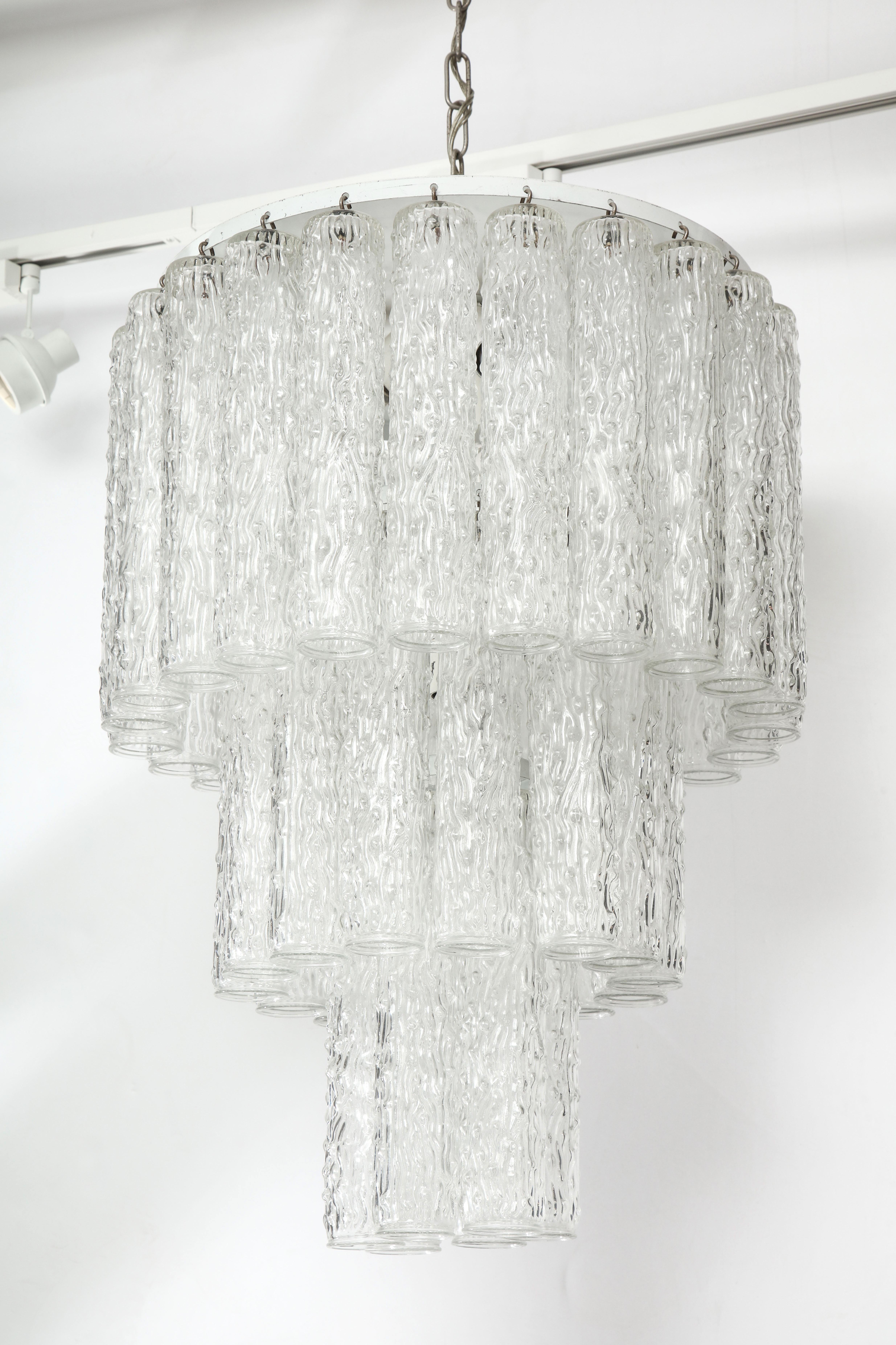 Lustre à tubes en verre de Murano en vente 3
