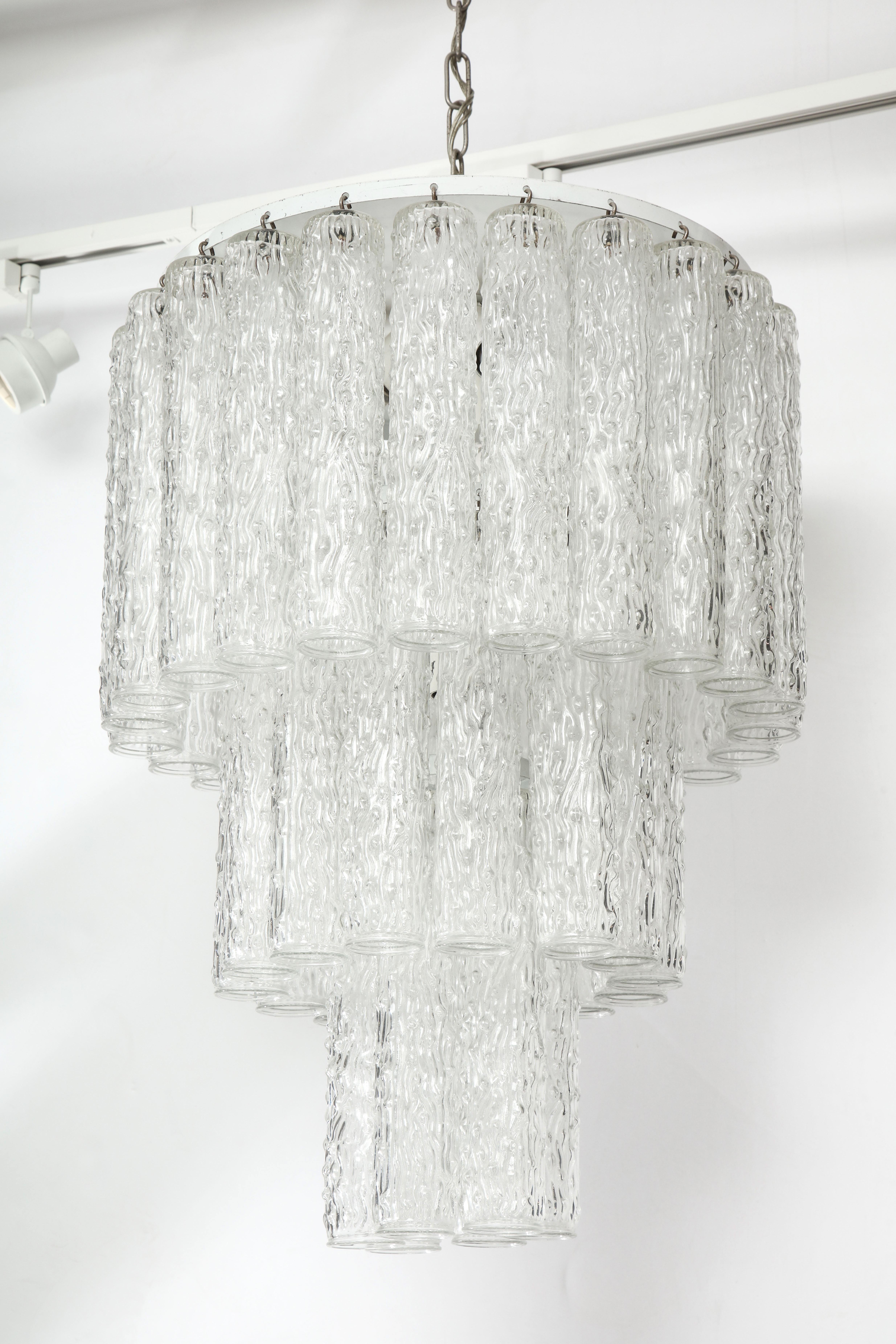 Murano Glass Tube Chandelier For Sale 2