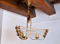 Venini Tubular Murano Glass Chandelier 1970, Italy