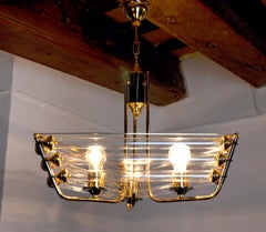 Lampadario in vetro di Murano tubolare Venini, 1970, Italia