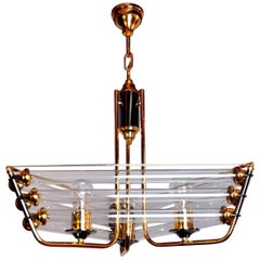 Lampadario in vetro di Murano tubolare Venini, 1970, Italia
