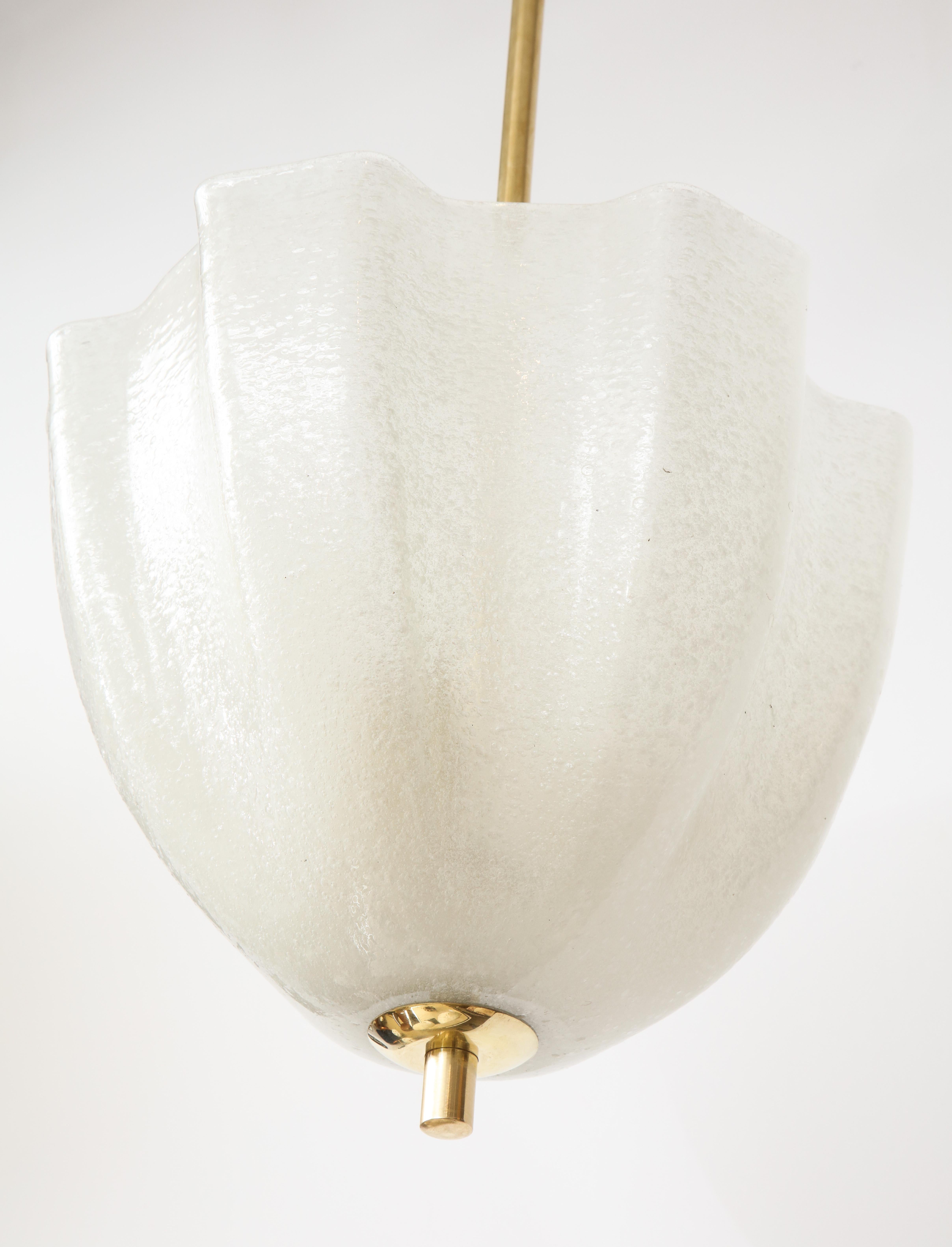 Tulip Shaped Frosted Opaline Glass Pendant 3