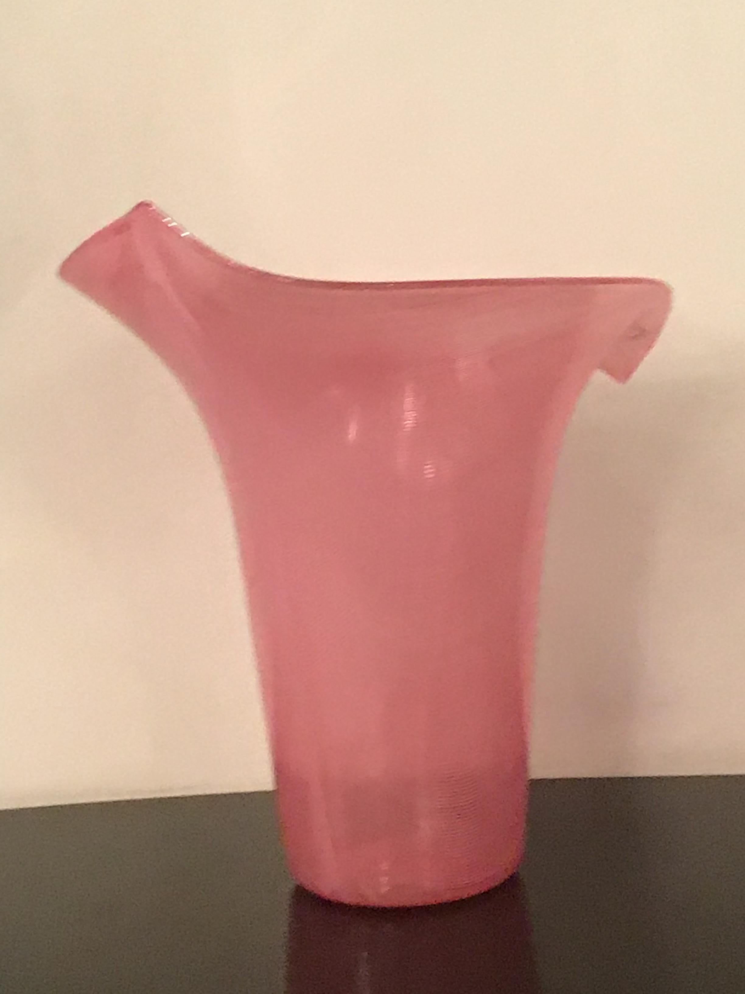 VENINI # Tyra Lundgren# Vase Filigrana Glass 1989 Murano Italy For Sale 6