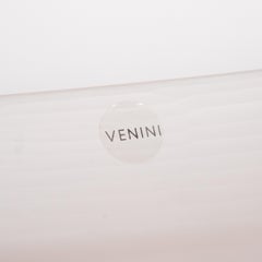 VENINI vase Battuti Canoa soft Pink Murano Glass Numbered edition 32 Signed 2005
