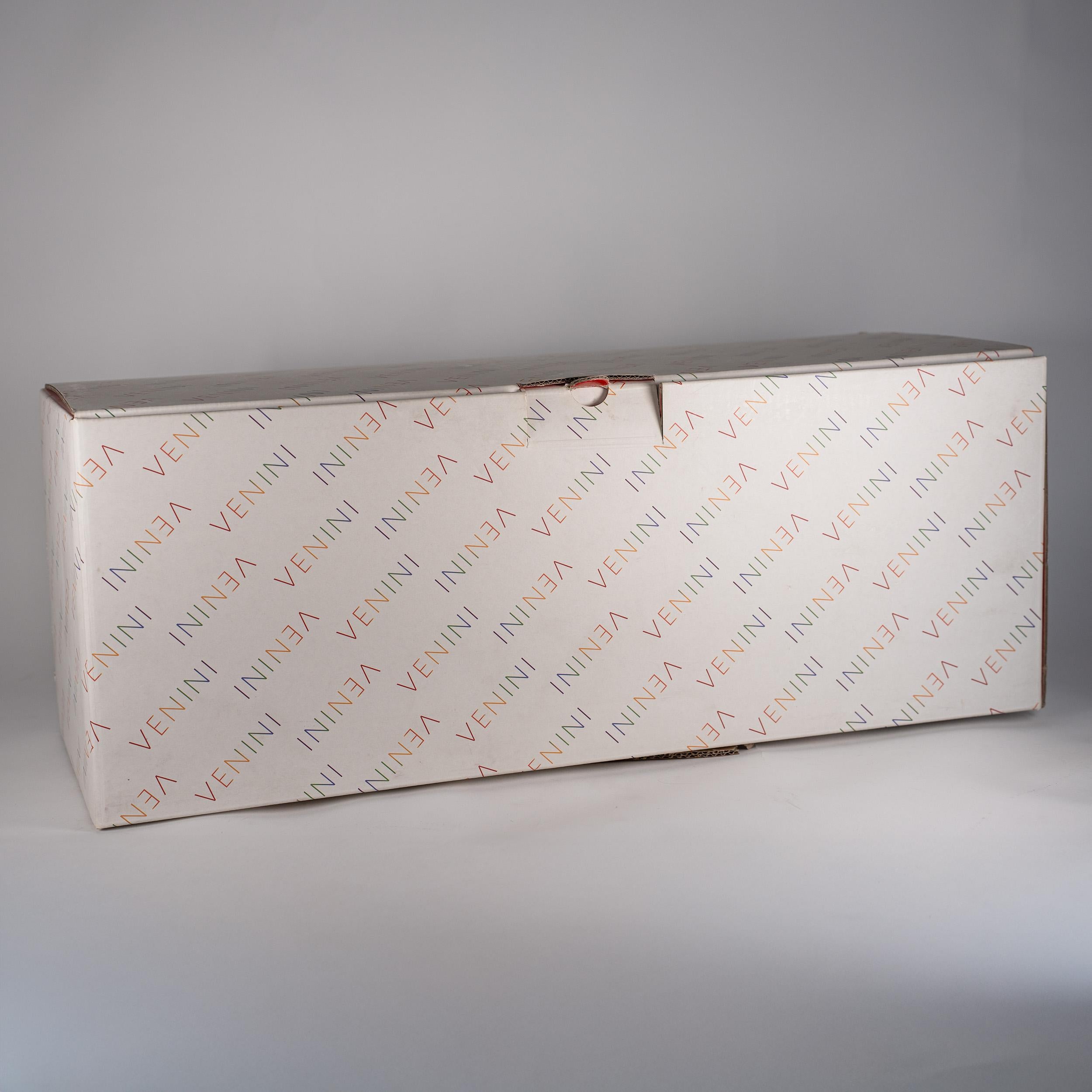 VENINI vaso Battuti Canoa rosa tenue in vetro di Murano Edizione numerata 32 Firmato 2005 in vendita 7