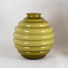 VENINI vase Deco by Martinuzzi Bamboo Murano Glass, Signed 2014, Made in Italy