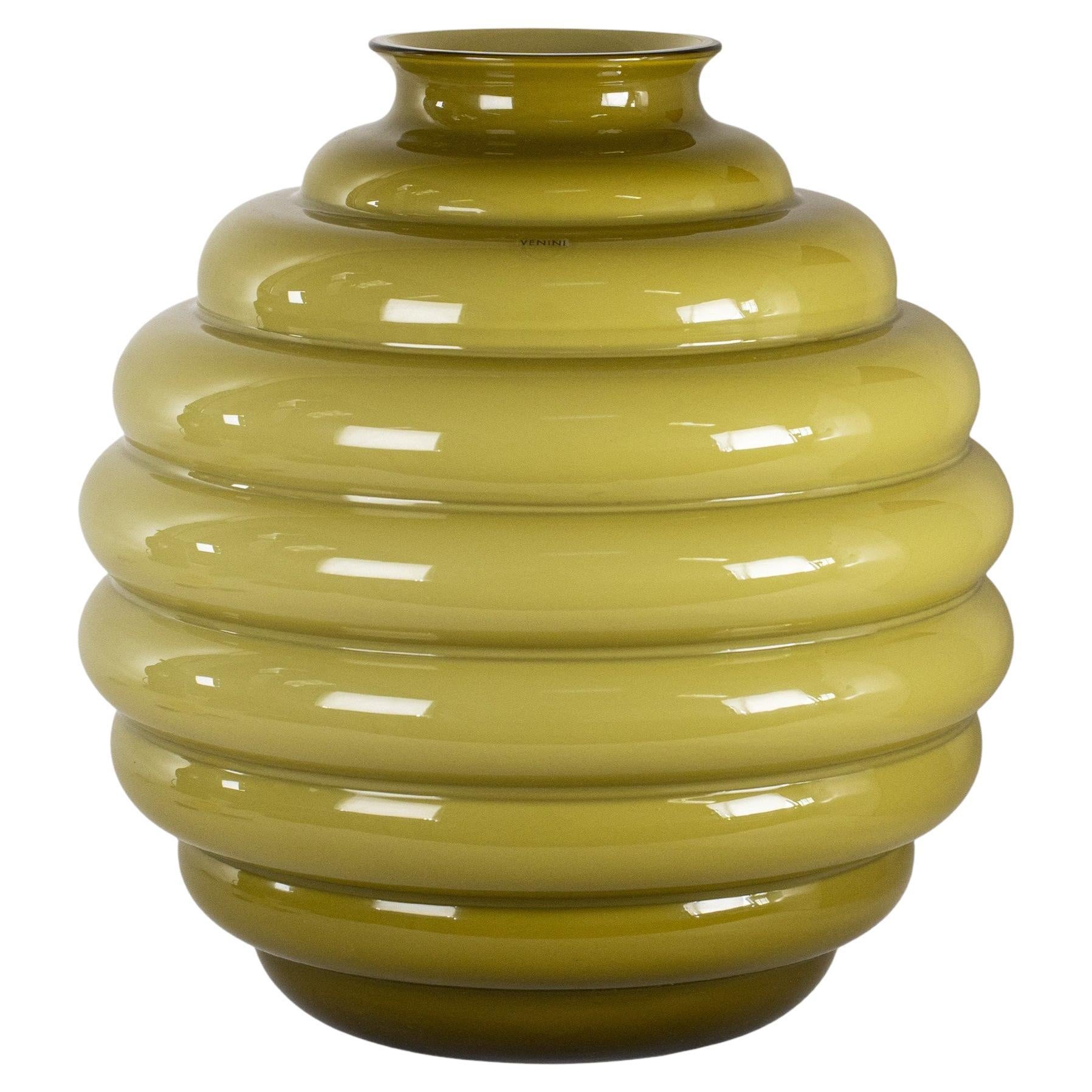 VENINI vaso Deco di Martinuzzi in vetro di Murano, firmato 2014, Made in Italy