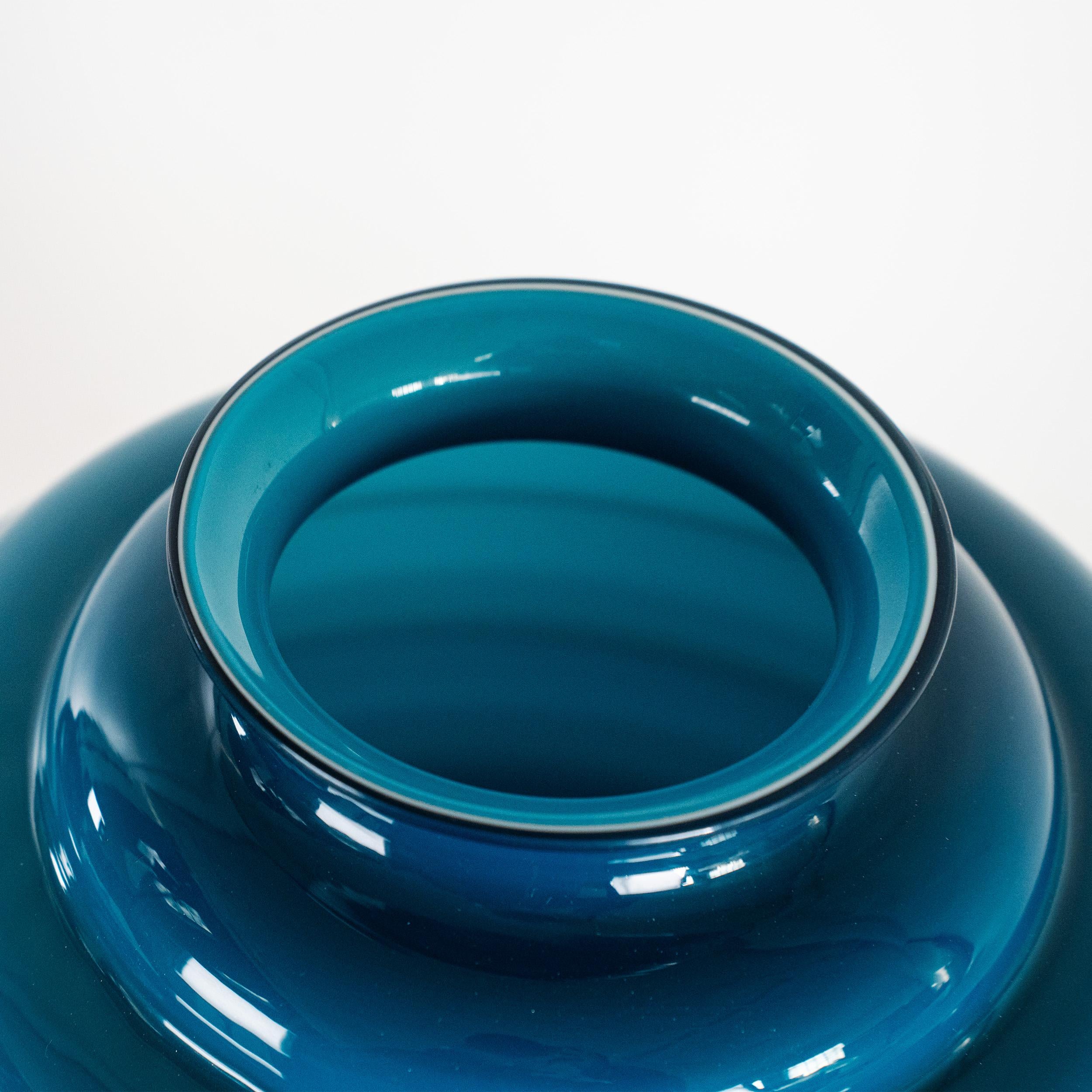 Vetro soffiato VENINI vase Deco by Martinuzzi Blue Horizon Murano Glass Signed 2014 in vendita