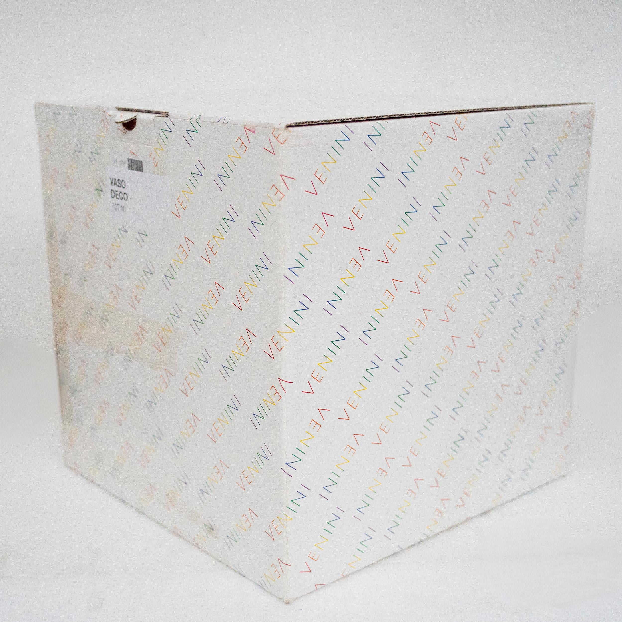 VENINI vase Deco by Martinuzzi Blue Horizon Murano Glass Signed 2014 in vendita 2