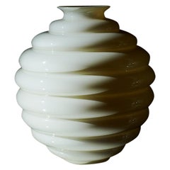 Venini  Vase ‘Deco’ in Opaque White Glass by Napoleone Martinuzzi