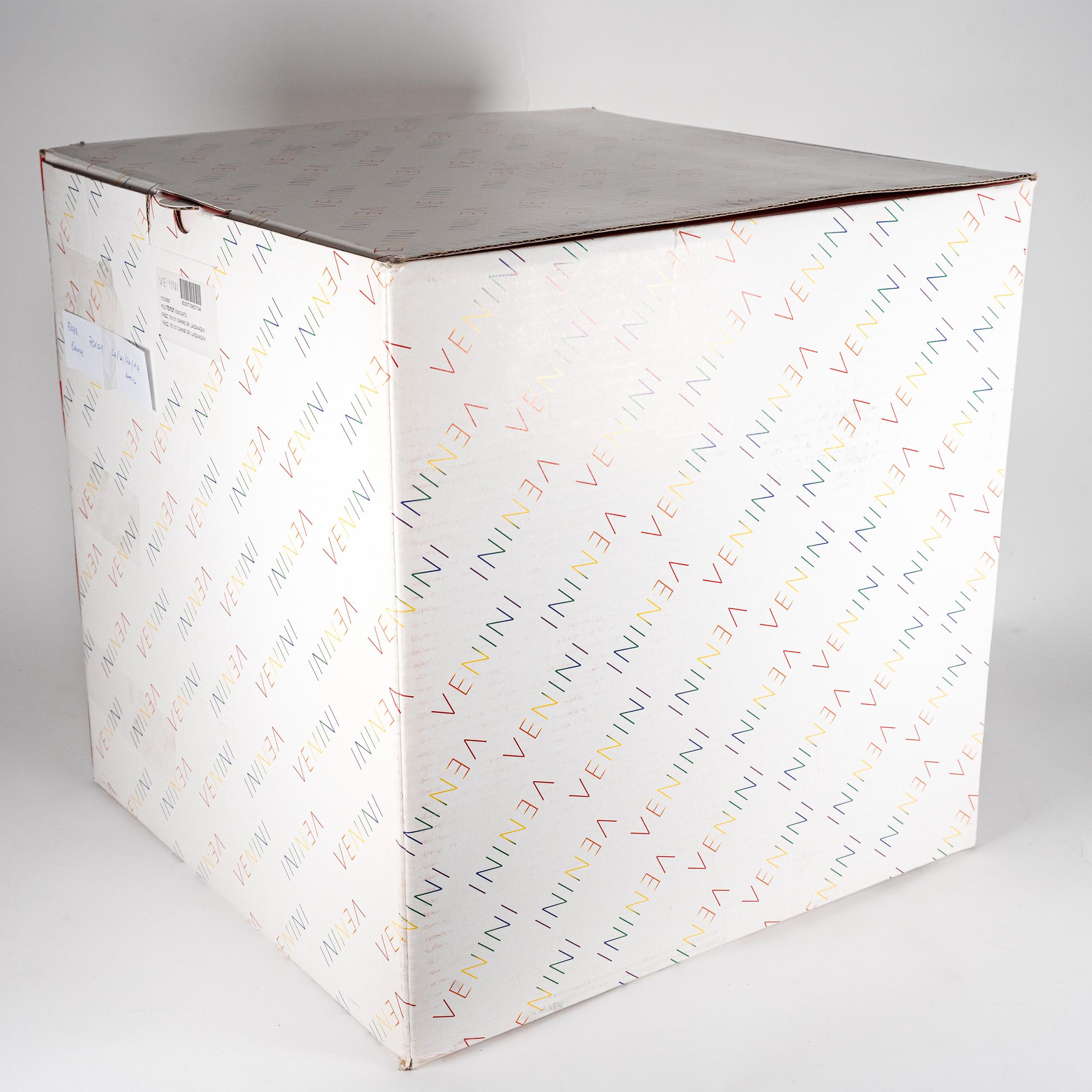 Vetro soffiato Venini vaso Fazzoletto A Canne in vetro di Murano, firmato 2011, fatto a mano in Italia in vendita