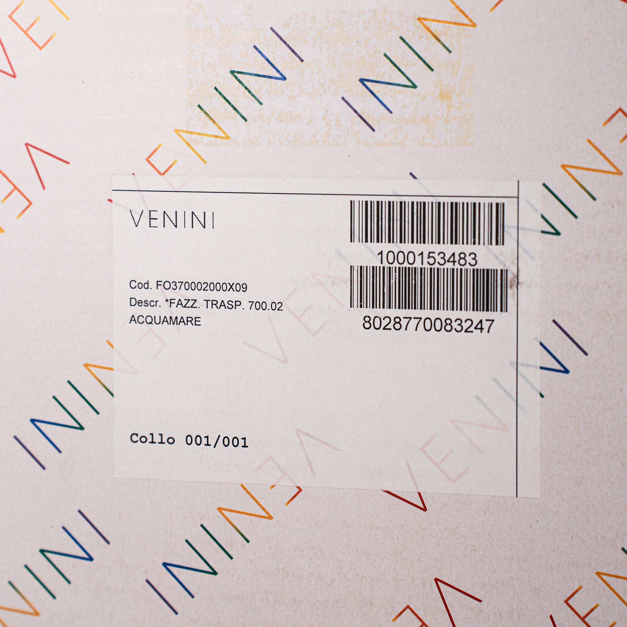 XXI secolo e contemporaneo Venini vaso Fazzoletto Acquamarina in vetro di Murano, firmato 1997, fatto a mano in Italia in vendita