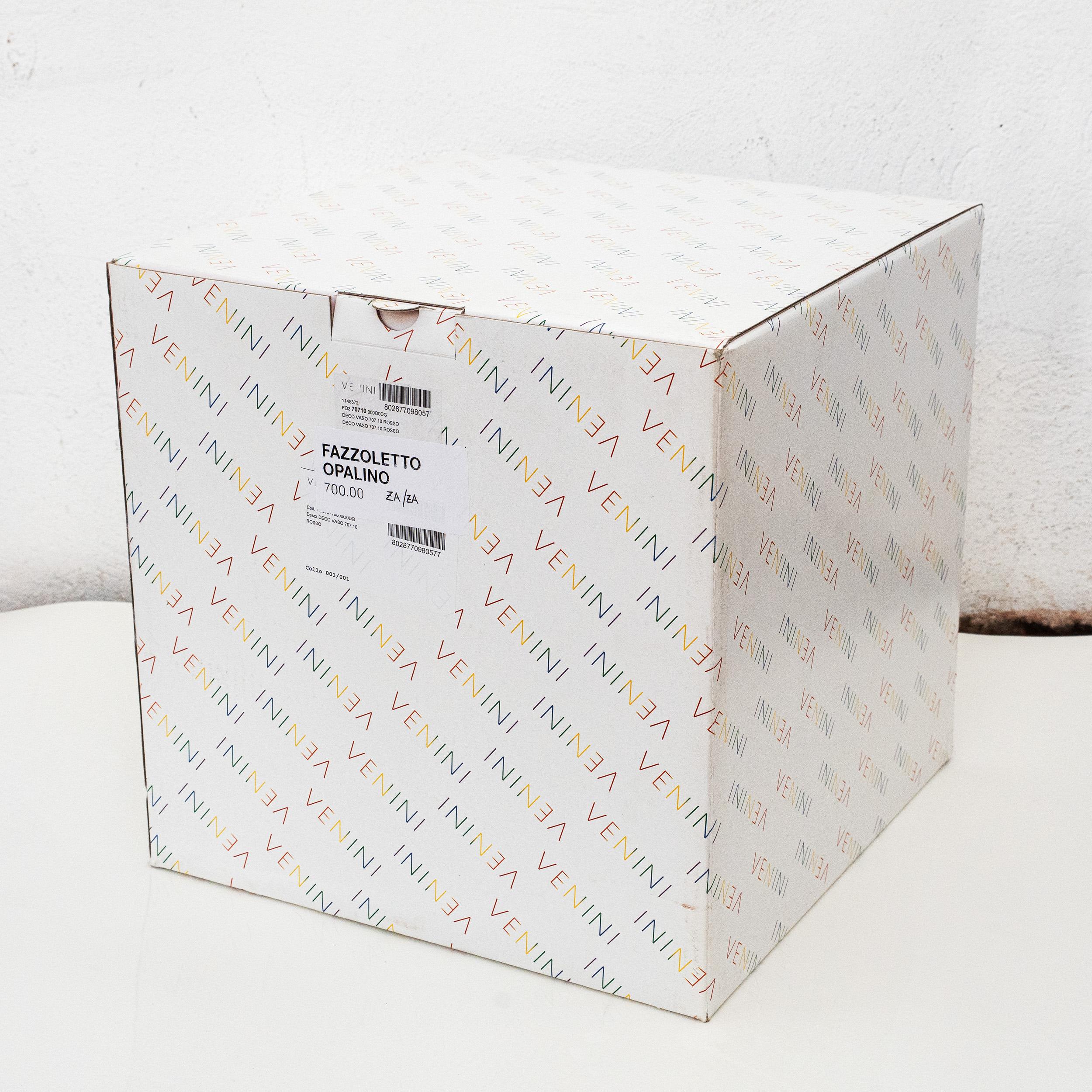 Venini vaso Fazzoletto Blu Zaffiro in vetro di Murano, firmato 2012 fatto a mano in Italia in vendita 1