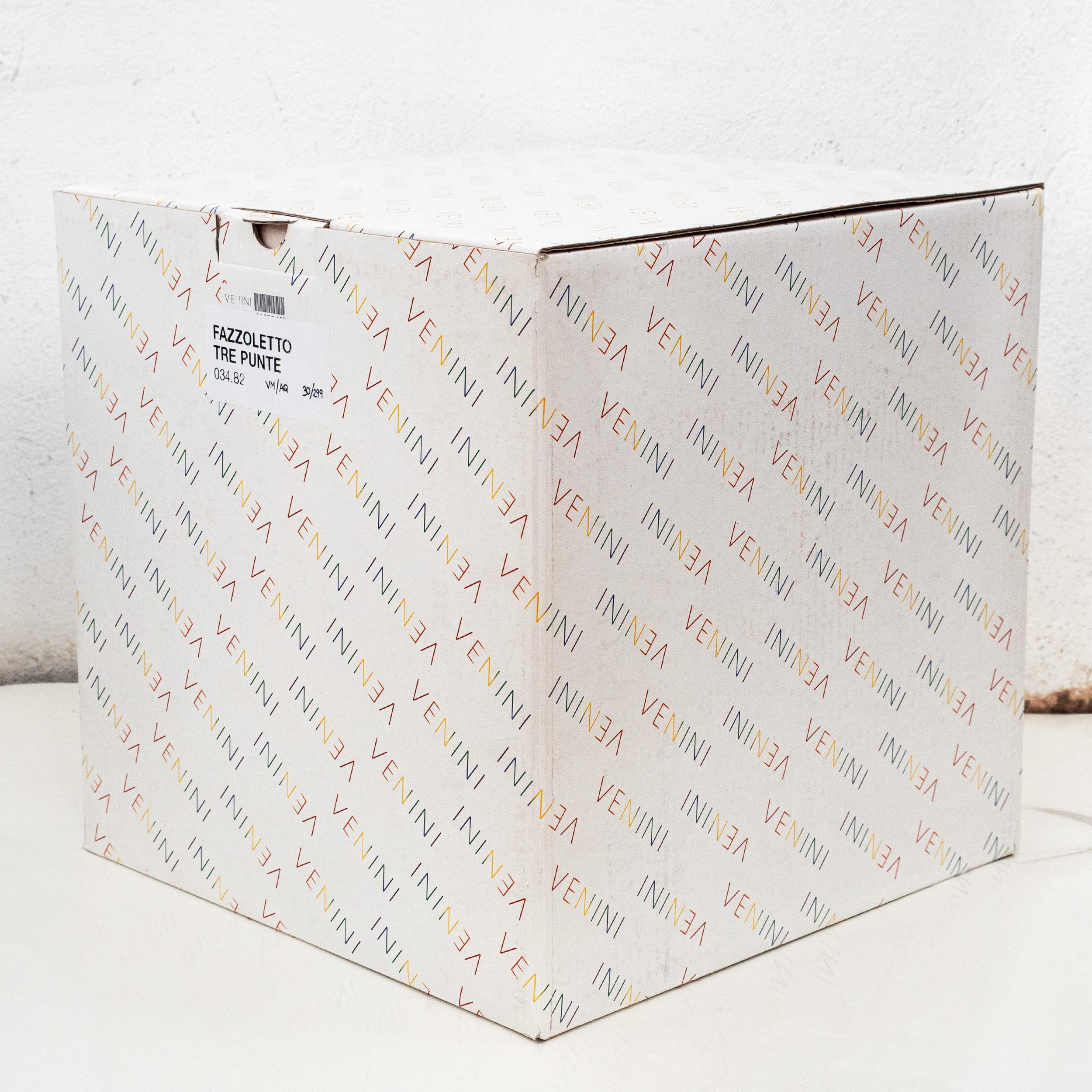 Venini vaso Fazzoletto Green & Aqua in vetro di Murano, Edizione limitata 30/299, 2015 in vendita 2