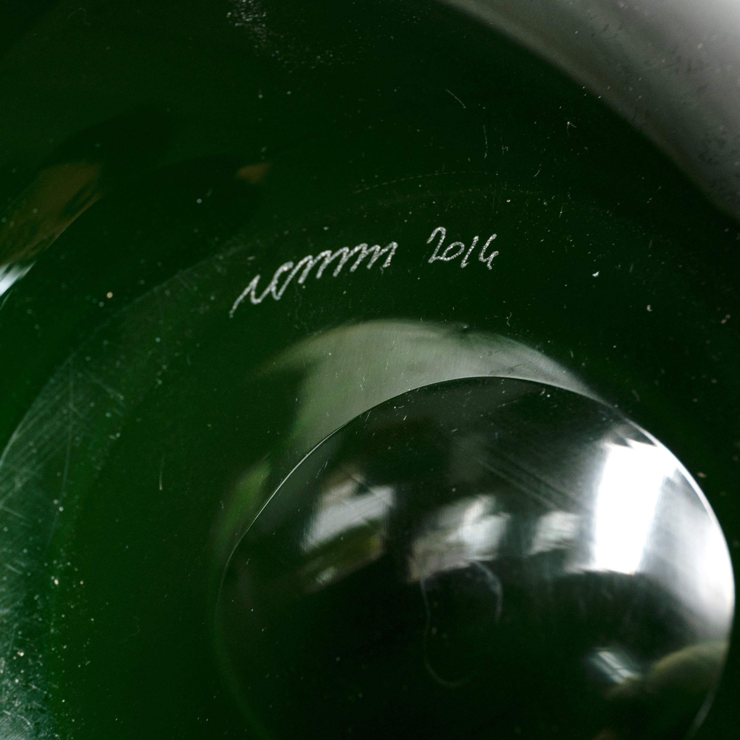 XXIe siècle et contemporain Vase VENINI Fazzoletto Vert Verre de Murano, Signé 2014, fait main en Italie en vente