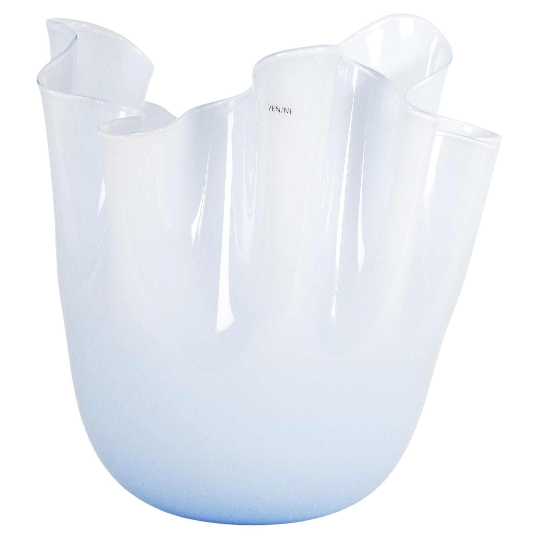 Venini vase Fazzoletto Iceberg
White Murano Glass, Signé 2013