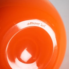 VENINI jarrón Fazzoletto Naranja Cristal de Murano, 90º Aniversario, Firmado 2012