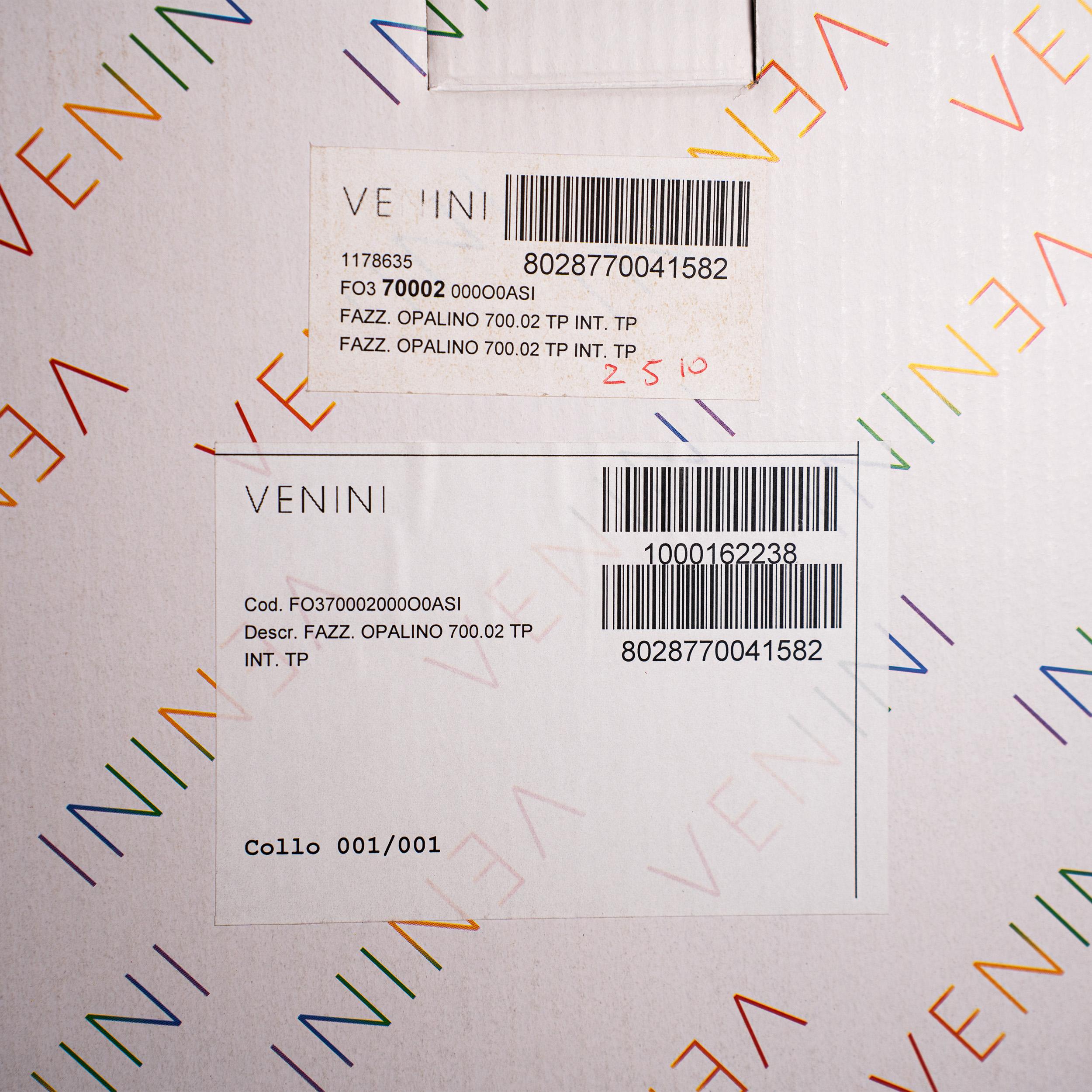 Vetro soffiato Venini vaso Fazzoletto Taupe Grey in vetro di Murano, firmato 2015, fatto a mano in Italia in vendita