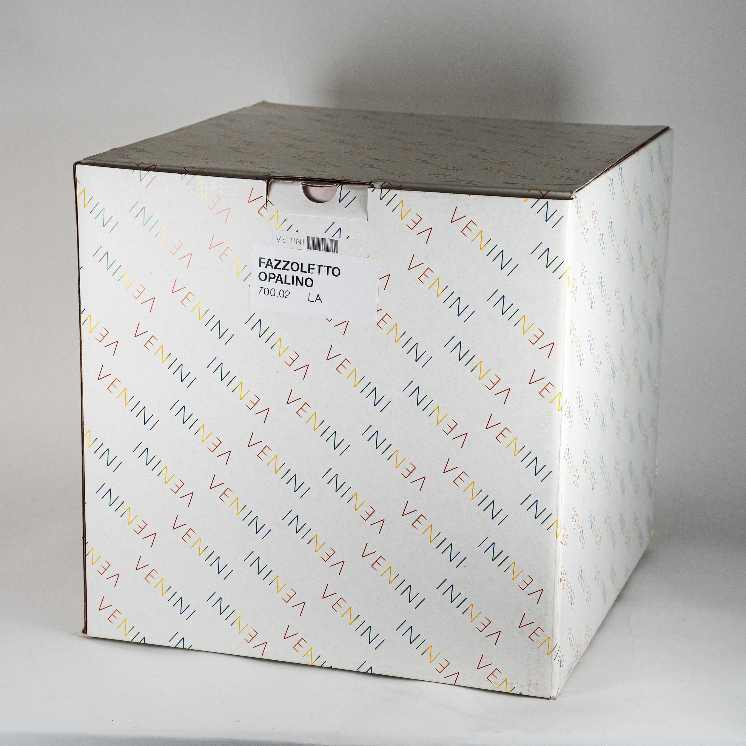 Venini vaso Fazzoletto total White in vetro di Murano, 90° Anniversario firmato 2012 in vendita 1