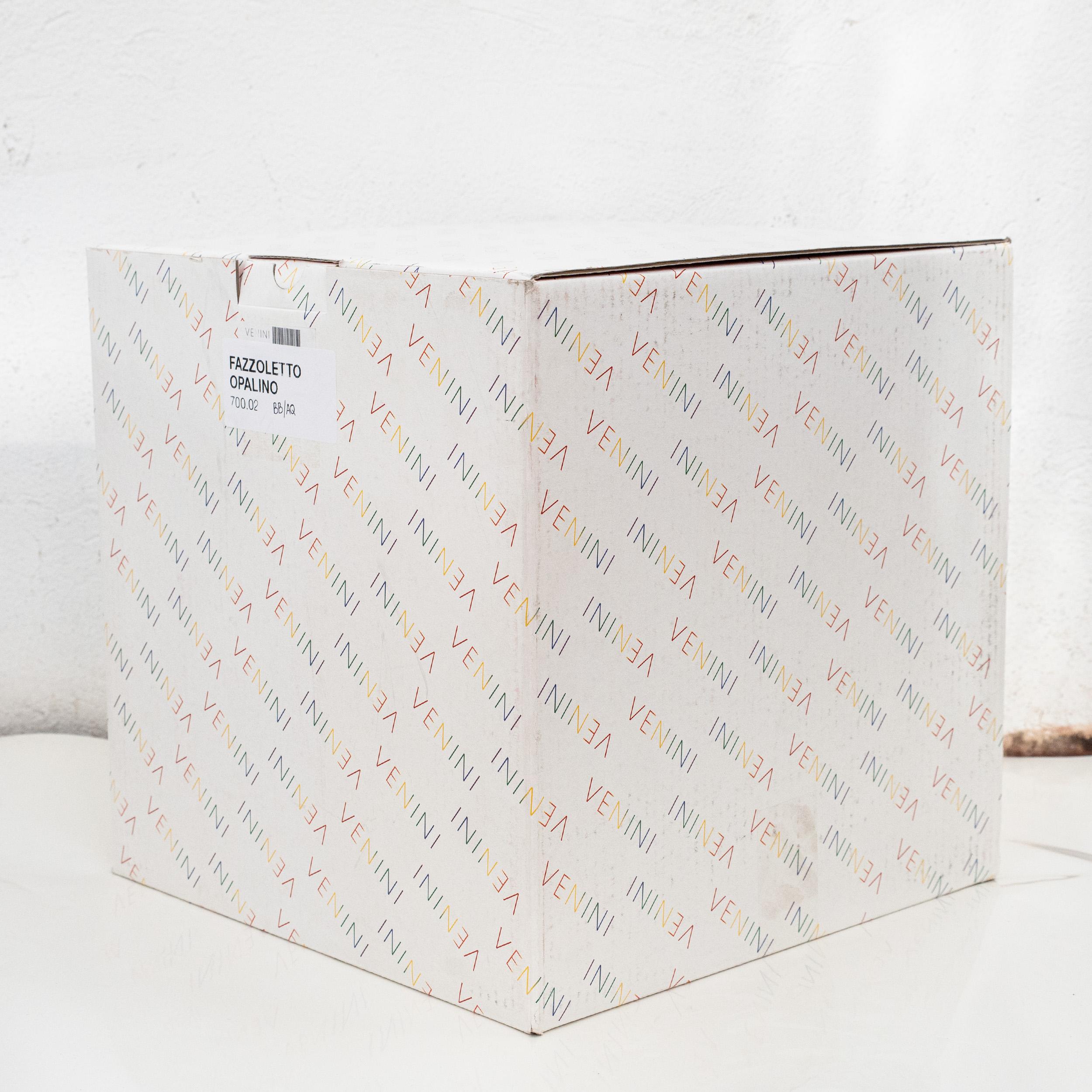 Venini vaso Fazzoletto Giallo e Acquamarina in vetro di Murano, firmato 2008 in vendita 1