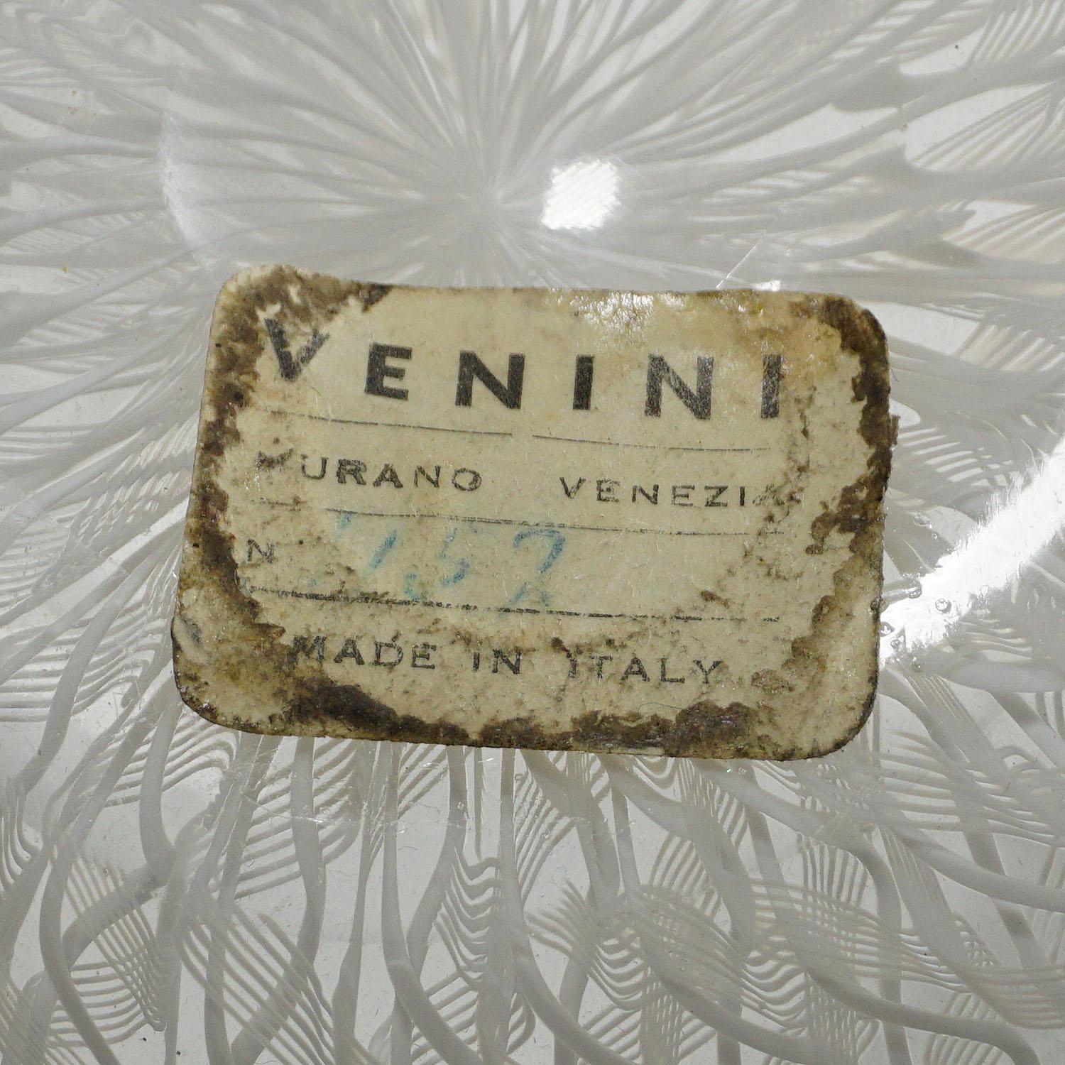 Vase Venini 'Fazzoletto Zanfirico Lattimo', Venise Murano années 1950 en vente 1