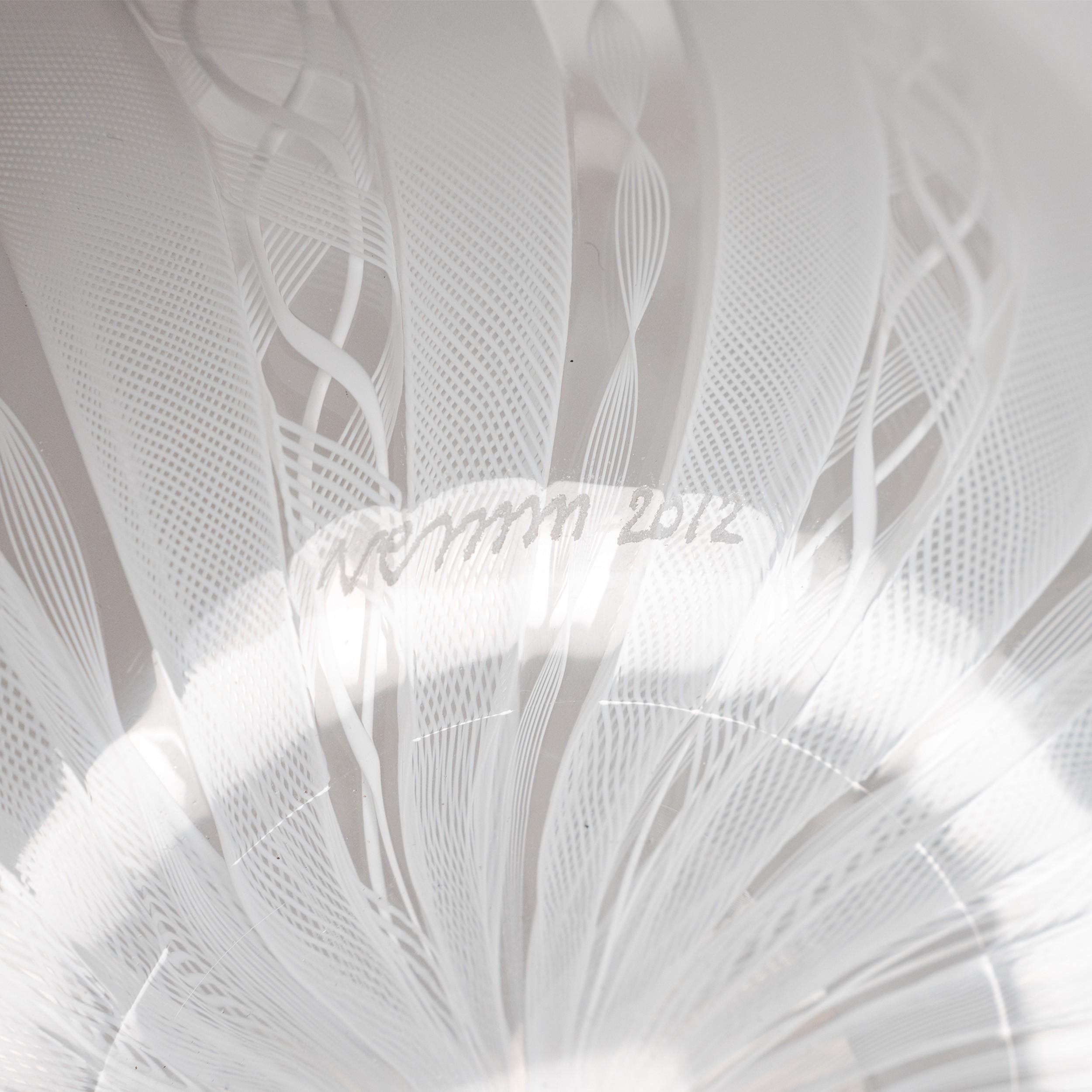 Mid-Century moderno Vaso Venini Fazzoletto Zanfirico in vetro di Murano, firmato 2012, 90° Anniversario in vendita