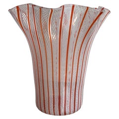 Venini Vase Filigrana Murano Glas, 1930, Italien