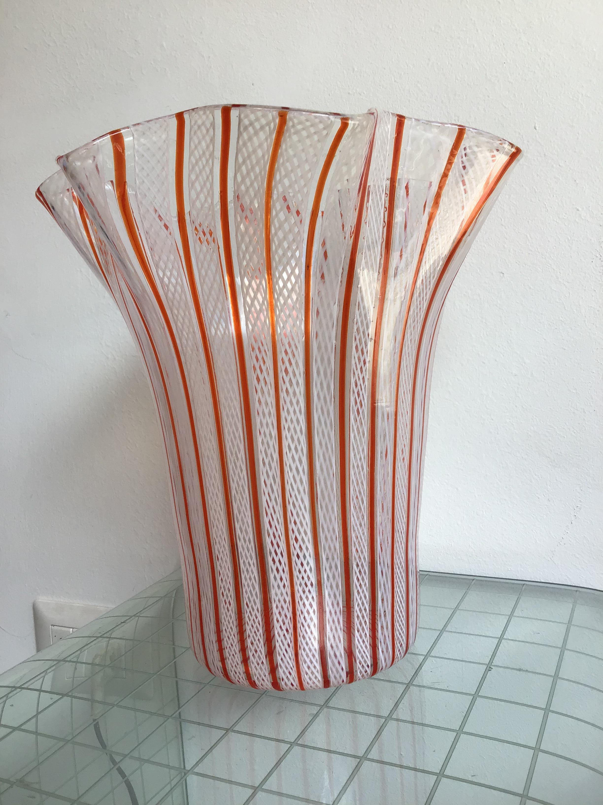 Venini Vase Filigrana Murano Glass, 1930, Italy For Sale 5