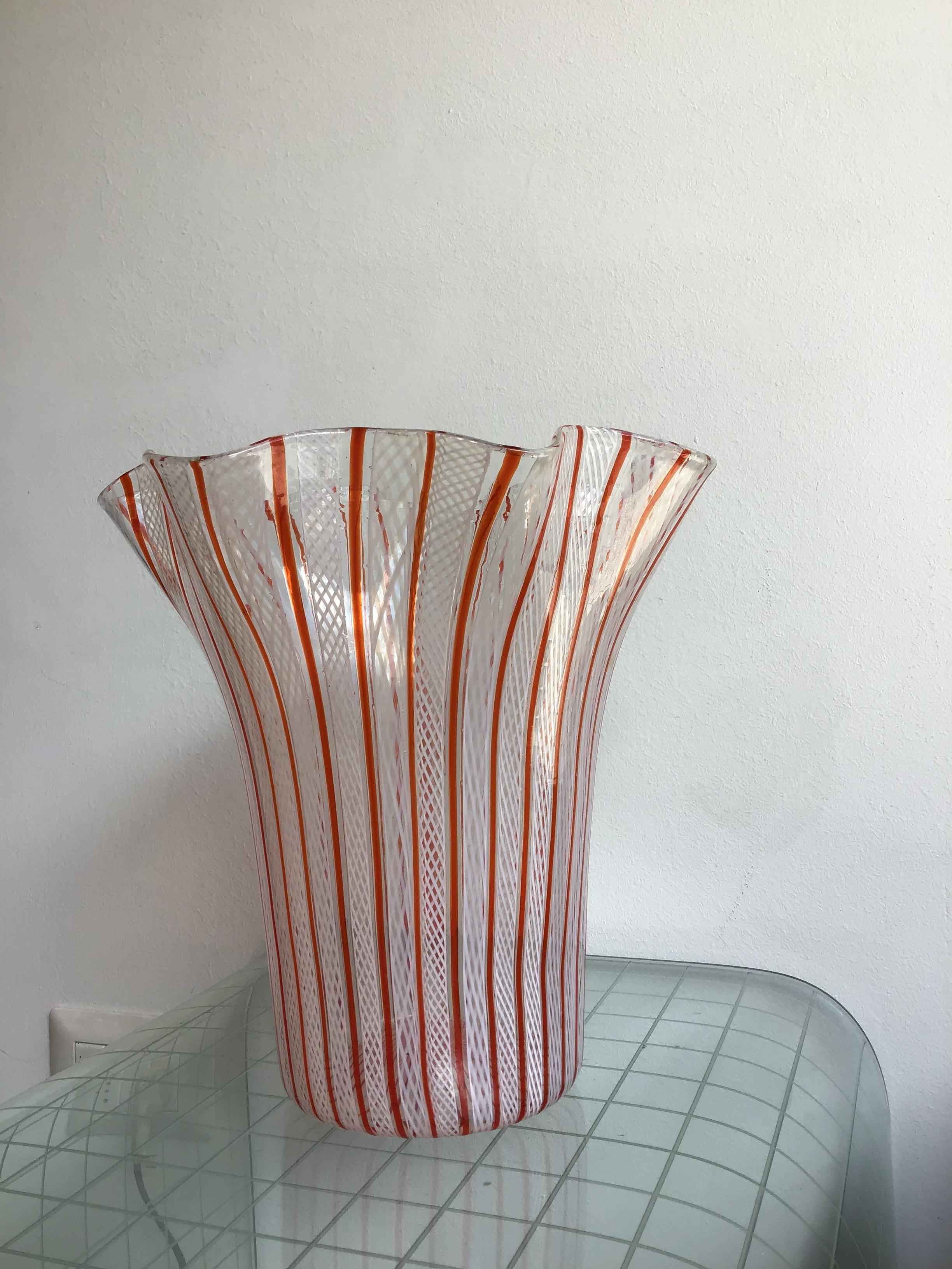Venini Vase Filigrana Murano Glass, 1930, Italy For Sale 6