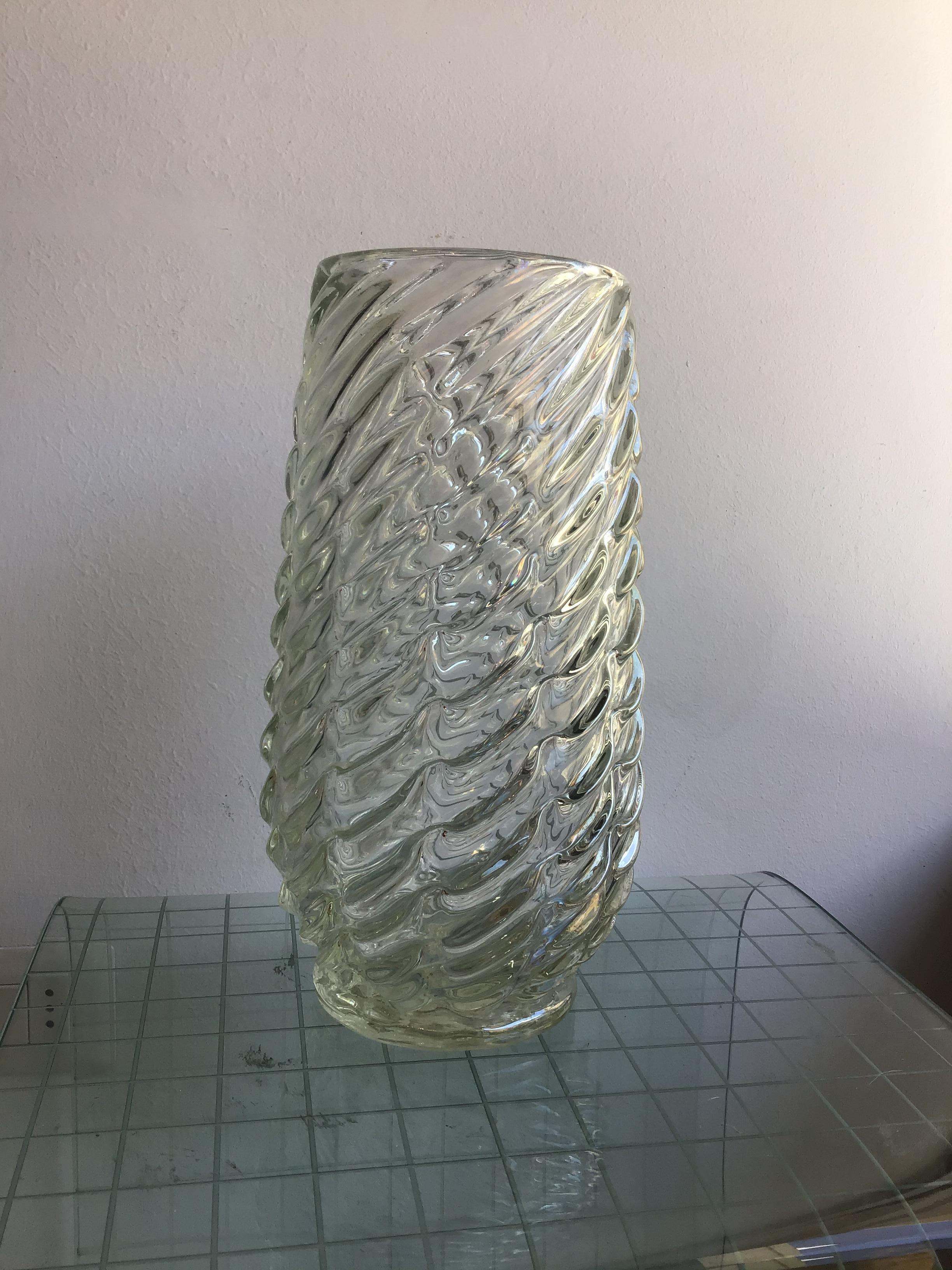 Mid-20th Century Venini Vase Iridescent Murano Glass, 1940, Italy For Sale