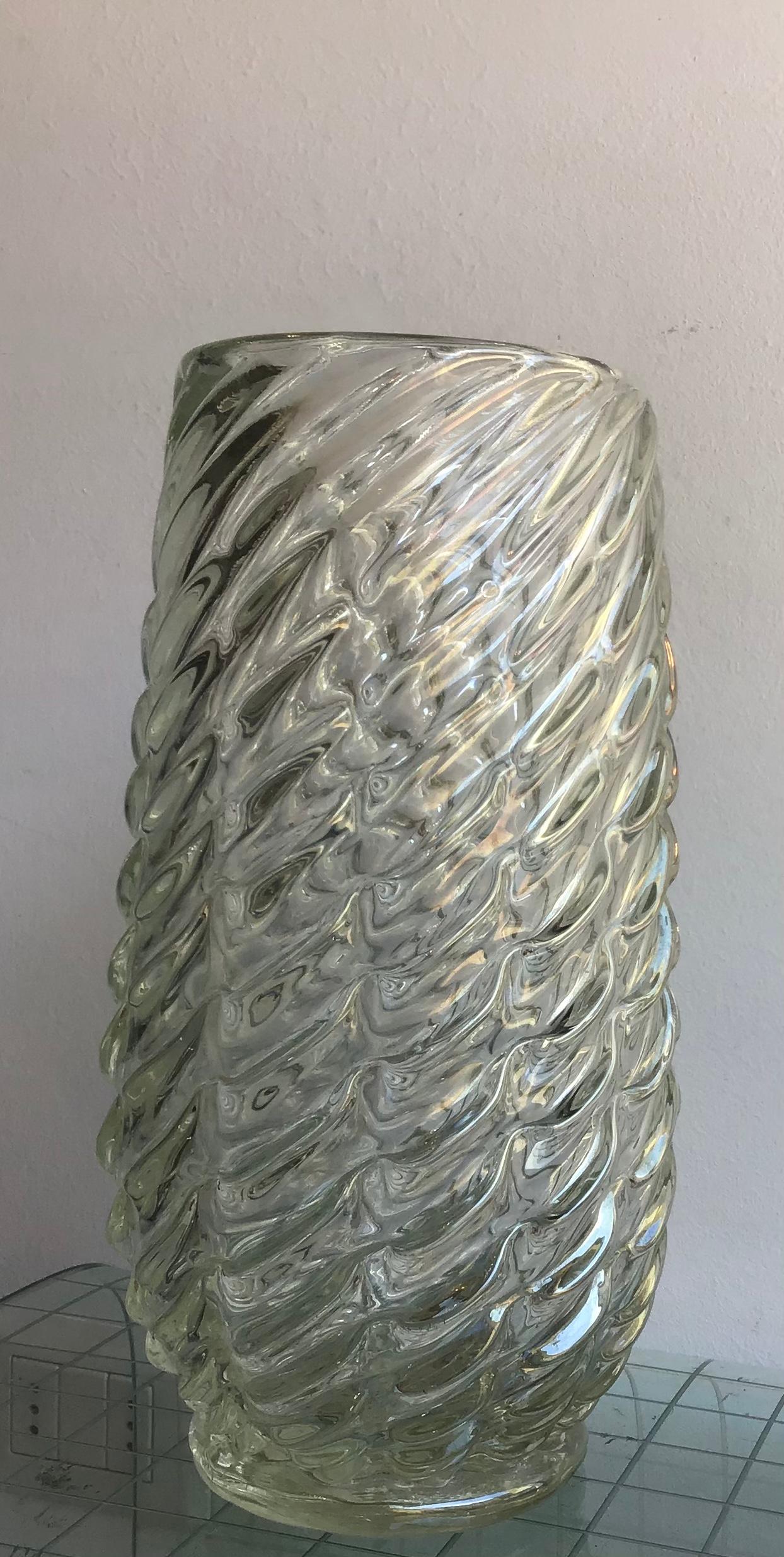 Venini Vase Iridescent Murano Glass, 1940, Italy For Sale 1