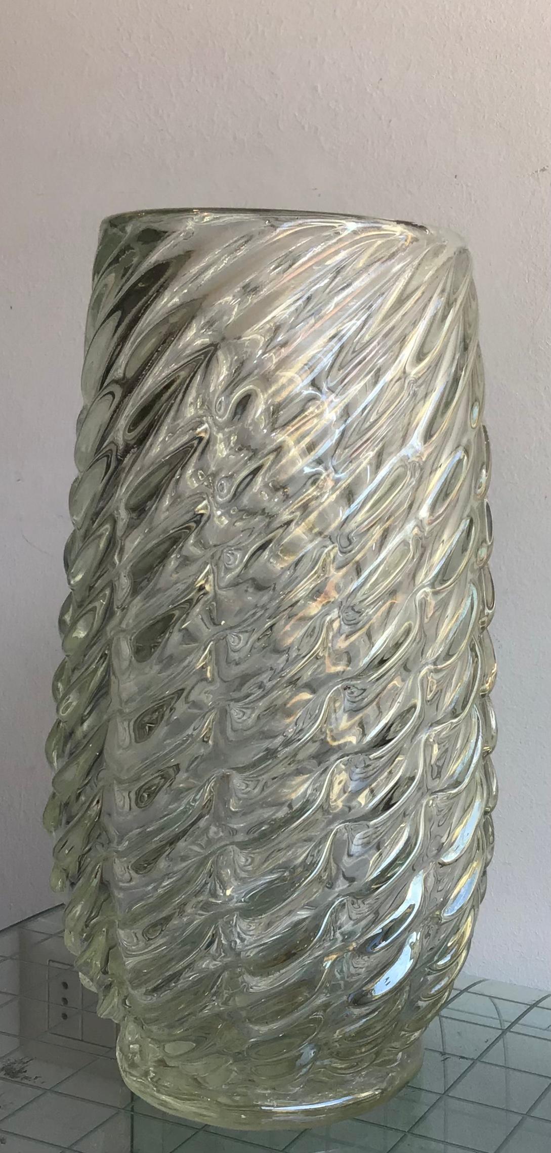 Venini Vase Iridescent Murano Glass, 1940, Italy For Sale 3