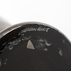 Venini vaso Lucenti in vetro di Murano nero e lamina metallica, firmato 2008