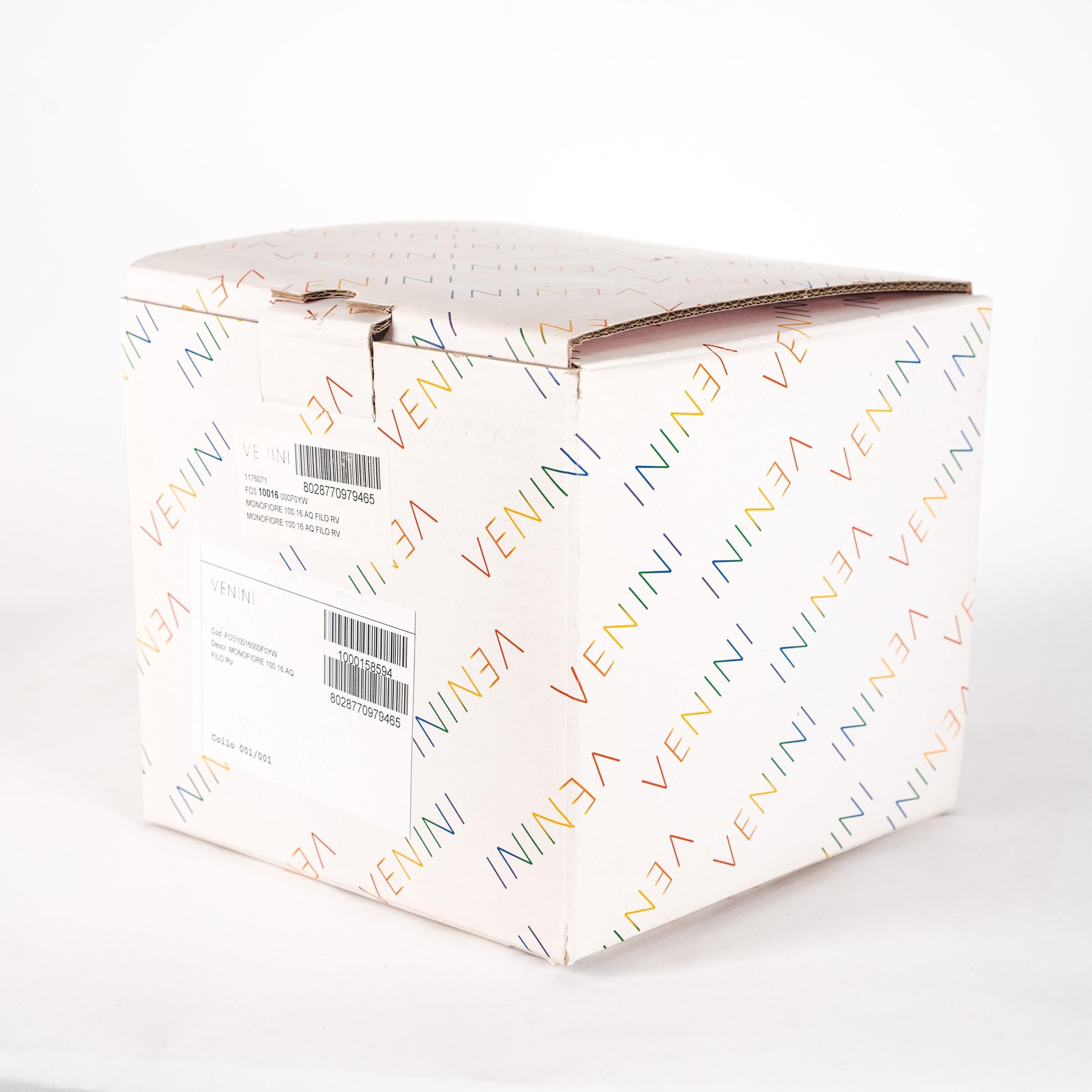 XXI secolo e contemporaneo Venini vaso Monofiore Acquamarina e Rosso Murano, 2014, Made in Italy in vendita