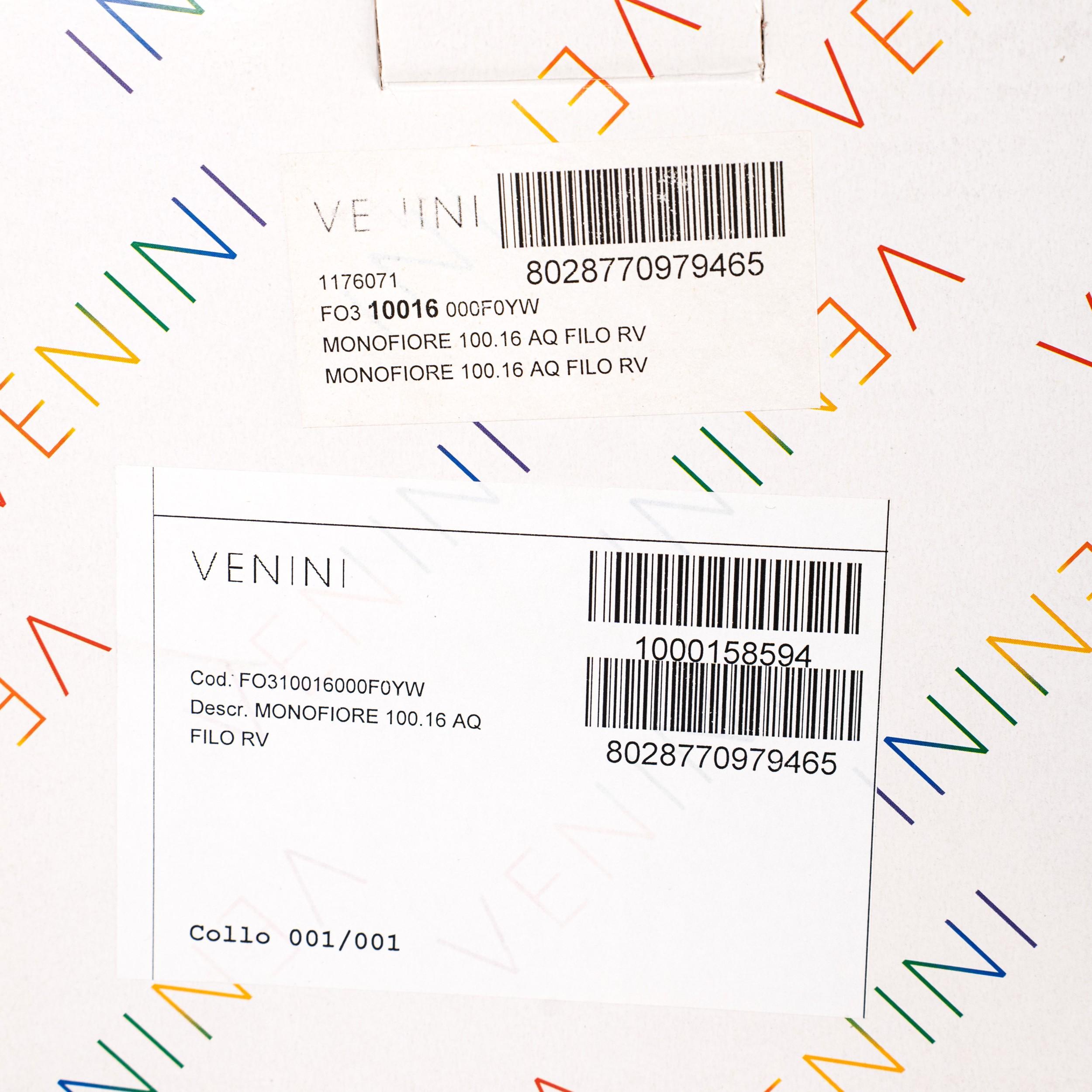 Vetro soffiato Venini vaso Monofiore Acquamarina e Rosso Murano, 2014, Made in Italy in vendita