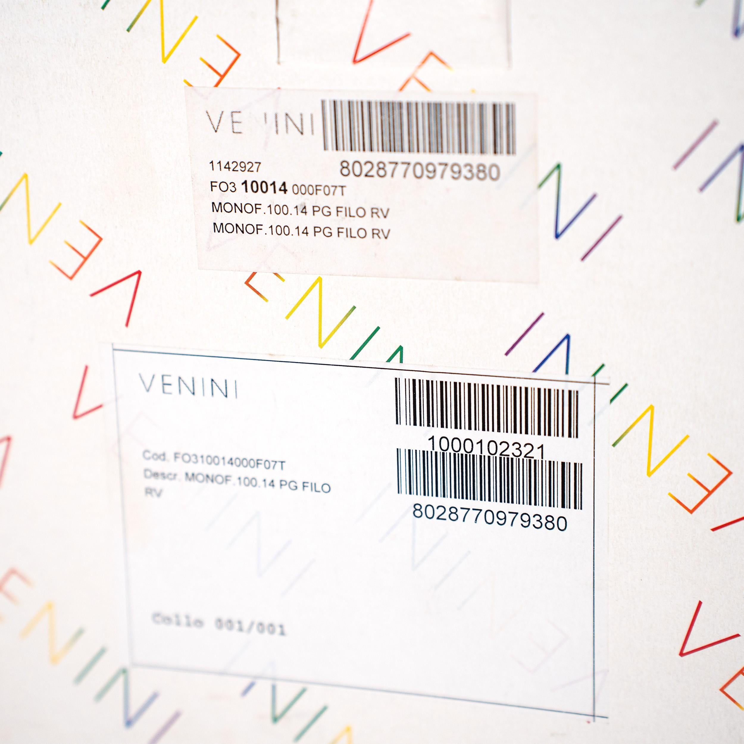 Vetro soffiato Venini vaso Monofiore Paglia e Rosso in vetro di Murano Made in Italy 90° Anniversario in vendita