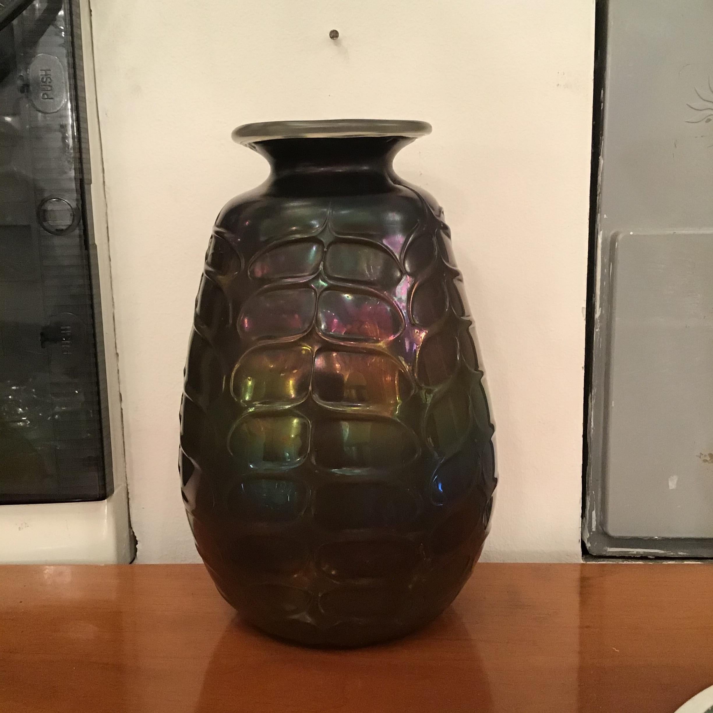 VENINI Vase Murano Glass iridato 1950 Italy in vendita 4